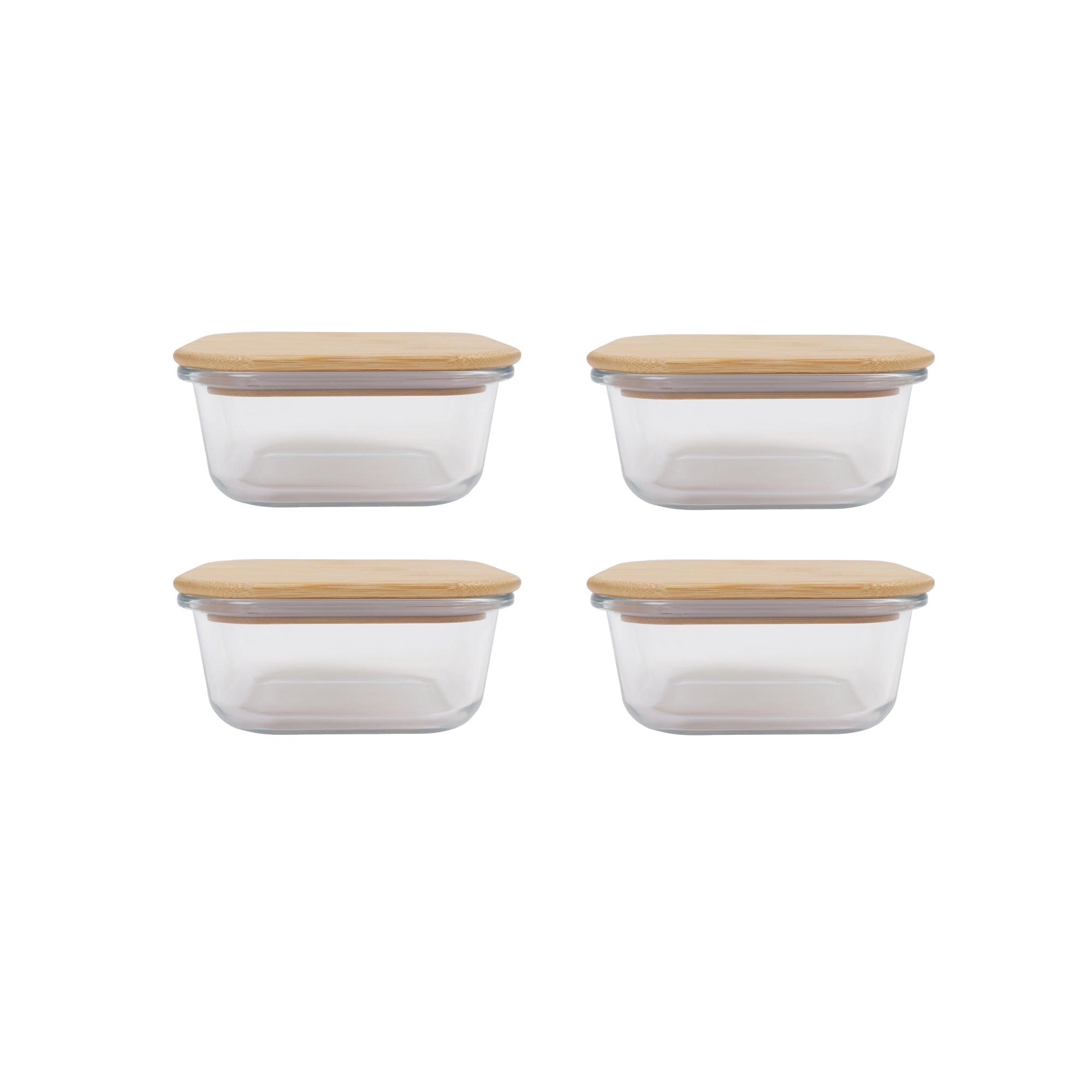 4 Pcs Bamboo Food Container - Medium - Image 1