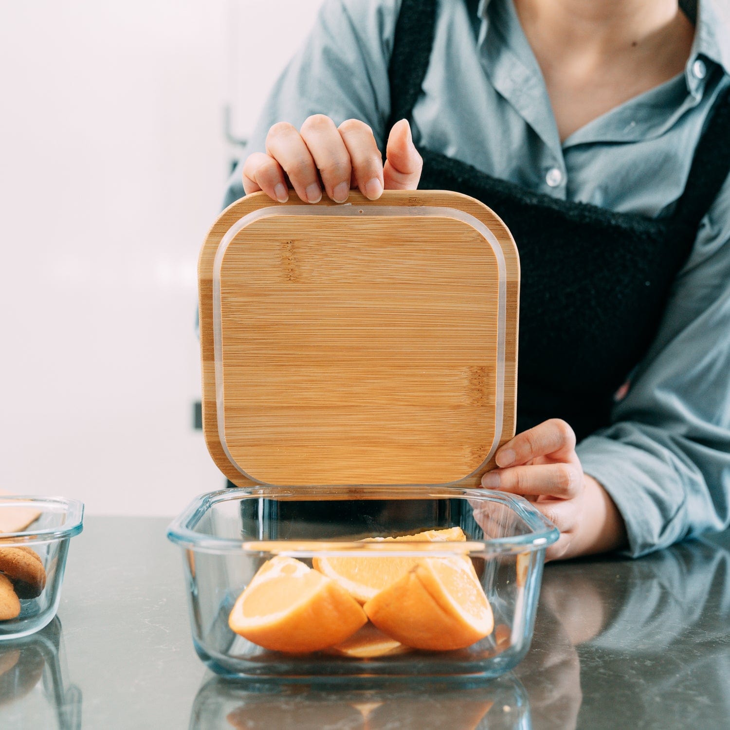 4 Pcs Bamboo Food Container - Medium - Image 3
