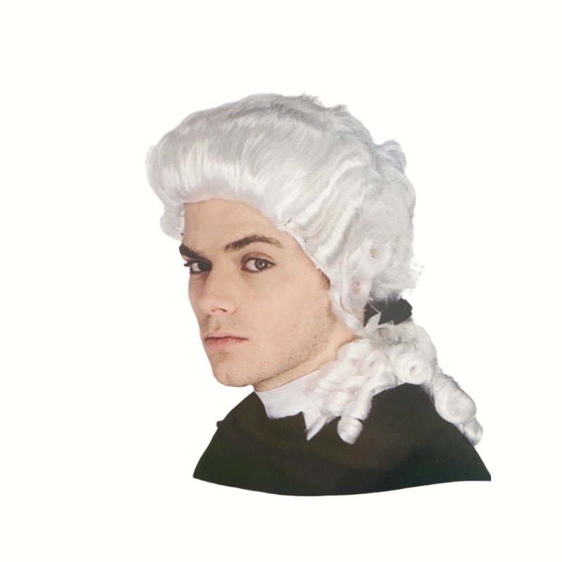 White Judge Wig Colonial Wig Lawyer Dress Costume Halloween Fancy Party wig - Image 1