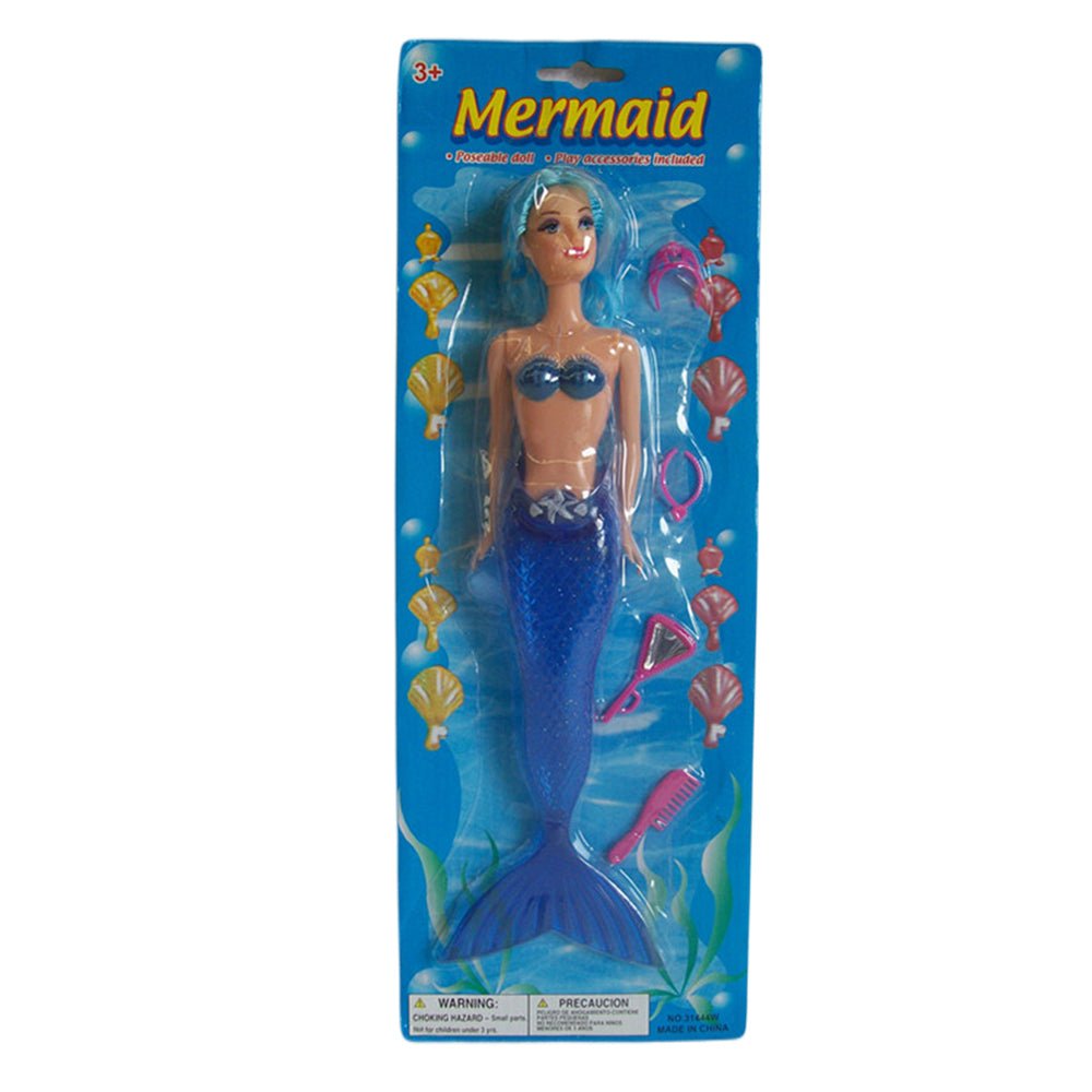 2x Mermaid doll on card - Blue - Image 1