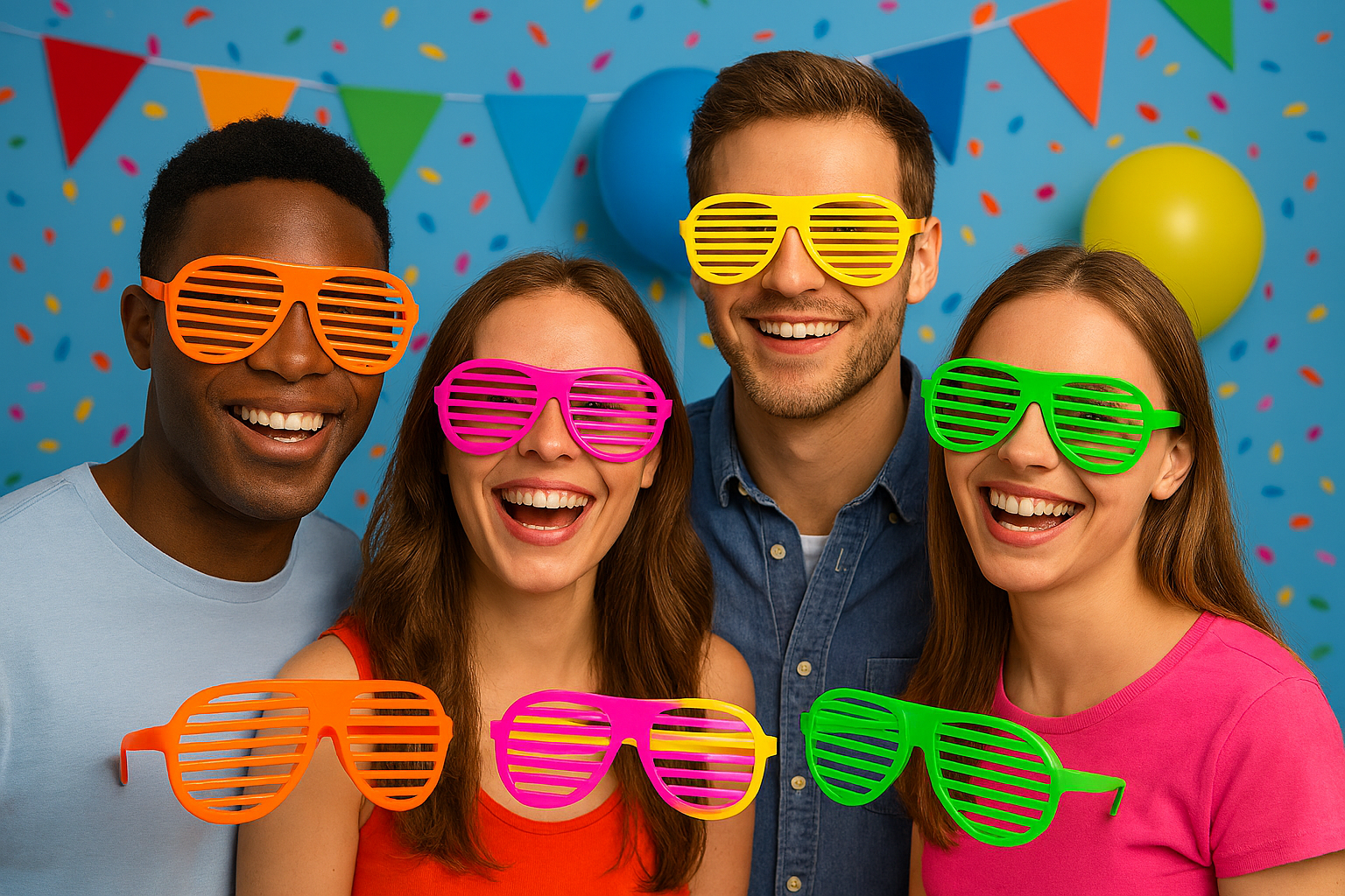 2X Giant Oversized Shutter Shades – Assorted Colours, Fun Party Glasses, Novelty Costume Accessory - Image 2