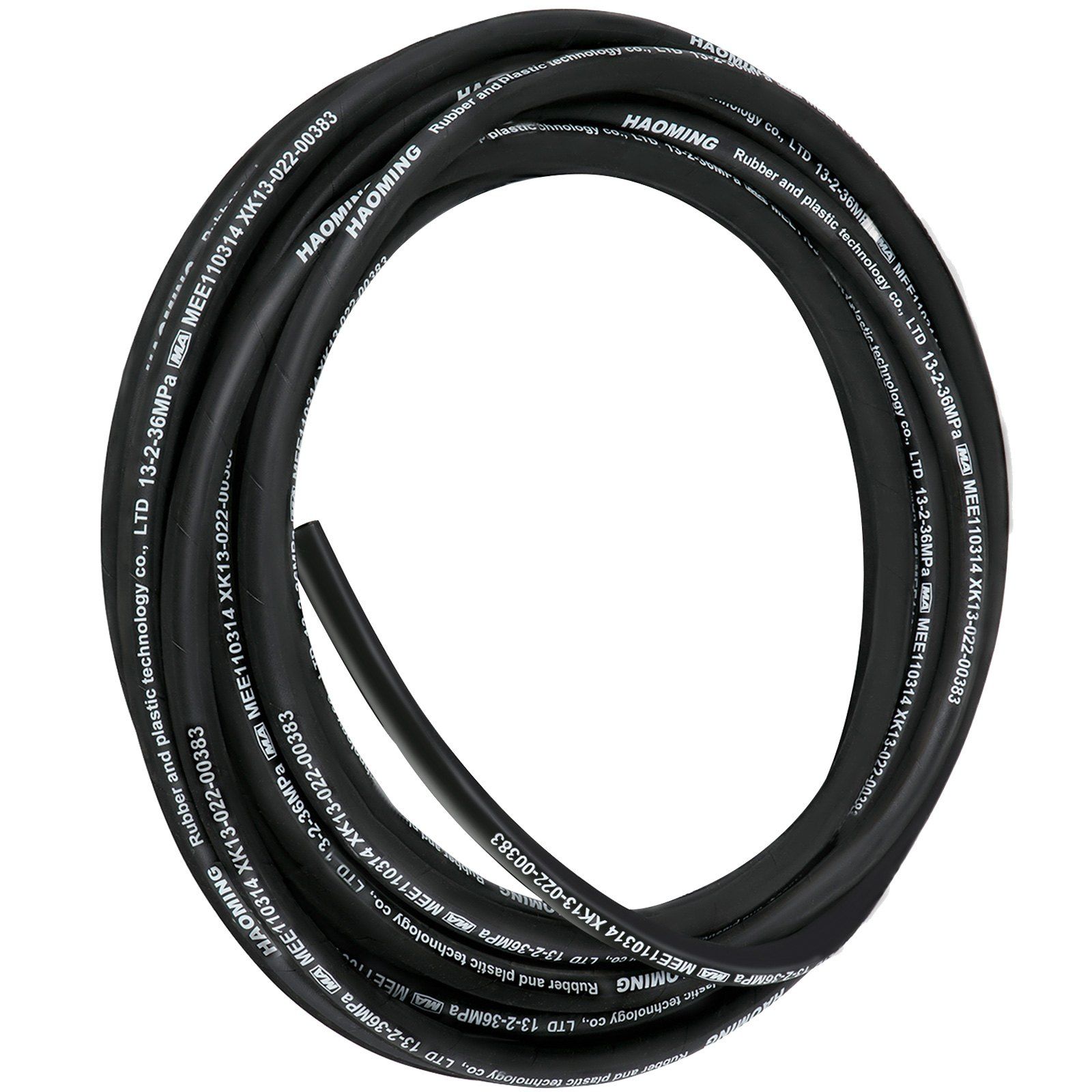 Hydraulic Hose 15m Rubber Hydraulic Hoses with 2 High-Tensile Steel Wire Braid, Inner Diameter 1/2 Inch, 5000 PSI Max, Bulk Hydraulic Hose -40 °F to 250 °F, Hydraulic Oil Flexible Hose - Image 1