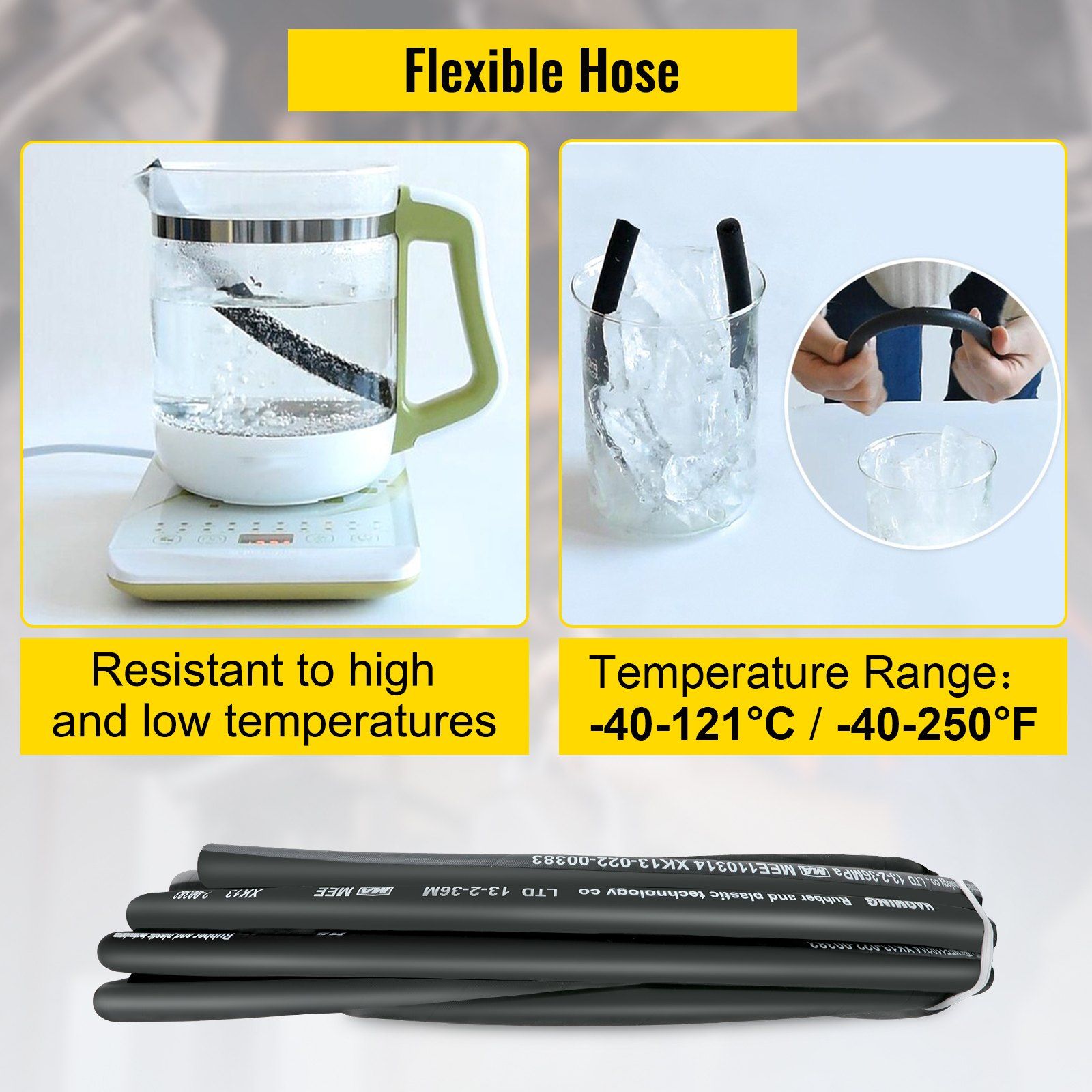 Hydraulic Hose 15m Rubber Hydraulic Hoses with 2 High-Tensile Steel Wire Braid, Inner Diameter 1/2 Inch, 5000 PSI Max, Bulk Hydraulic Hose -40 °F to 250 °F, Hydraulic Oil Flexible Hose - Image 6