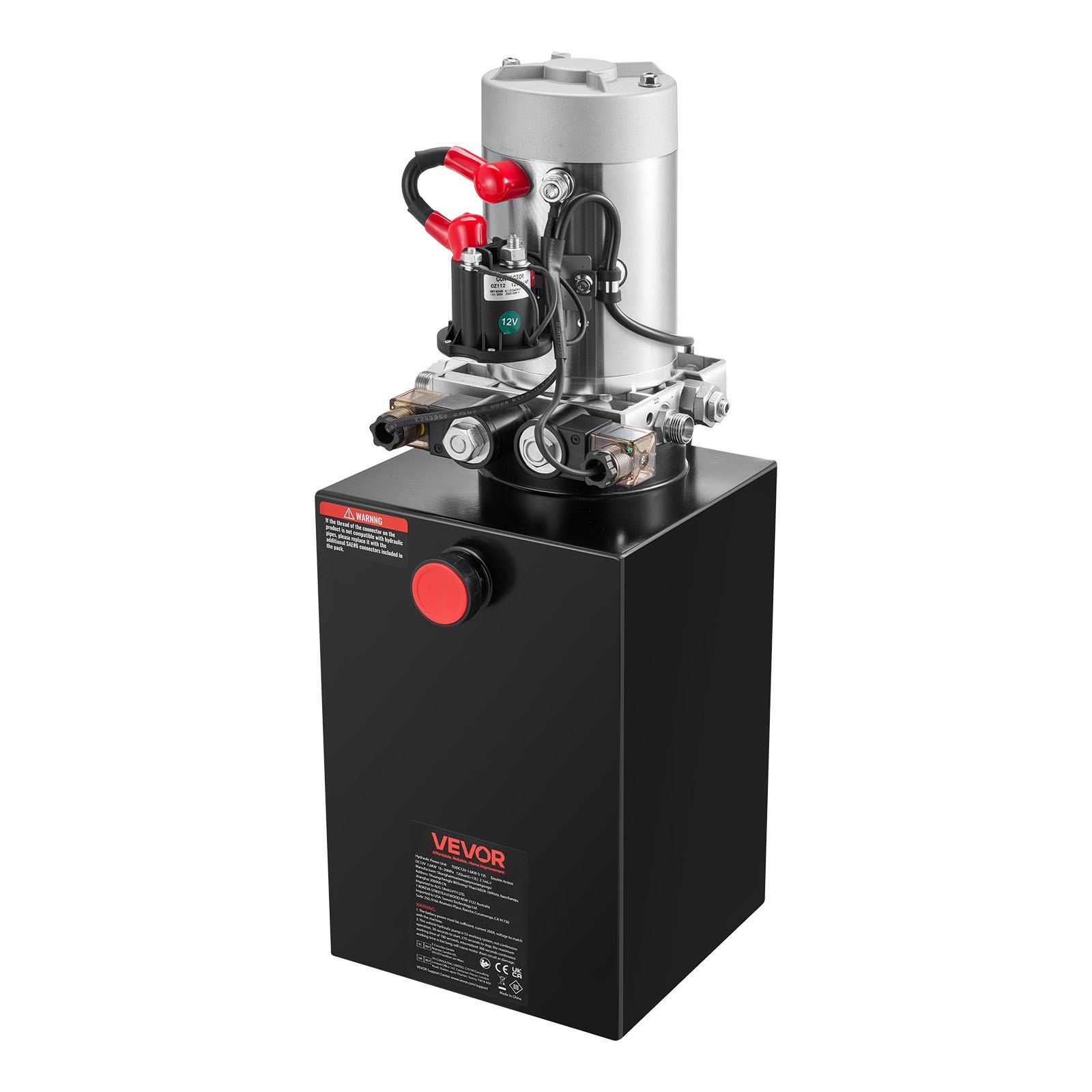 12 L Hydraulic Power Unit, Double Acting Dump Trailer Pump, 22 MPa Max Relief Pressure & 3.4 L/min Flow Rate, DC 12V Hydraulic Pump with Metal Reservoir for Dump Trailer Car Lifting - Image 1