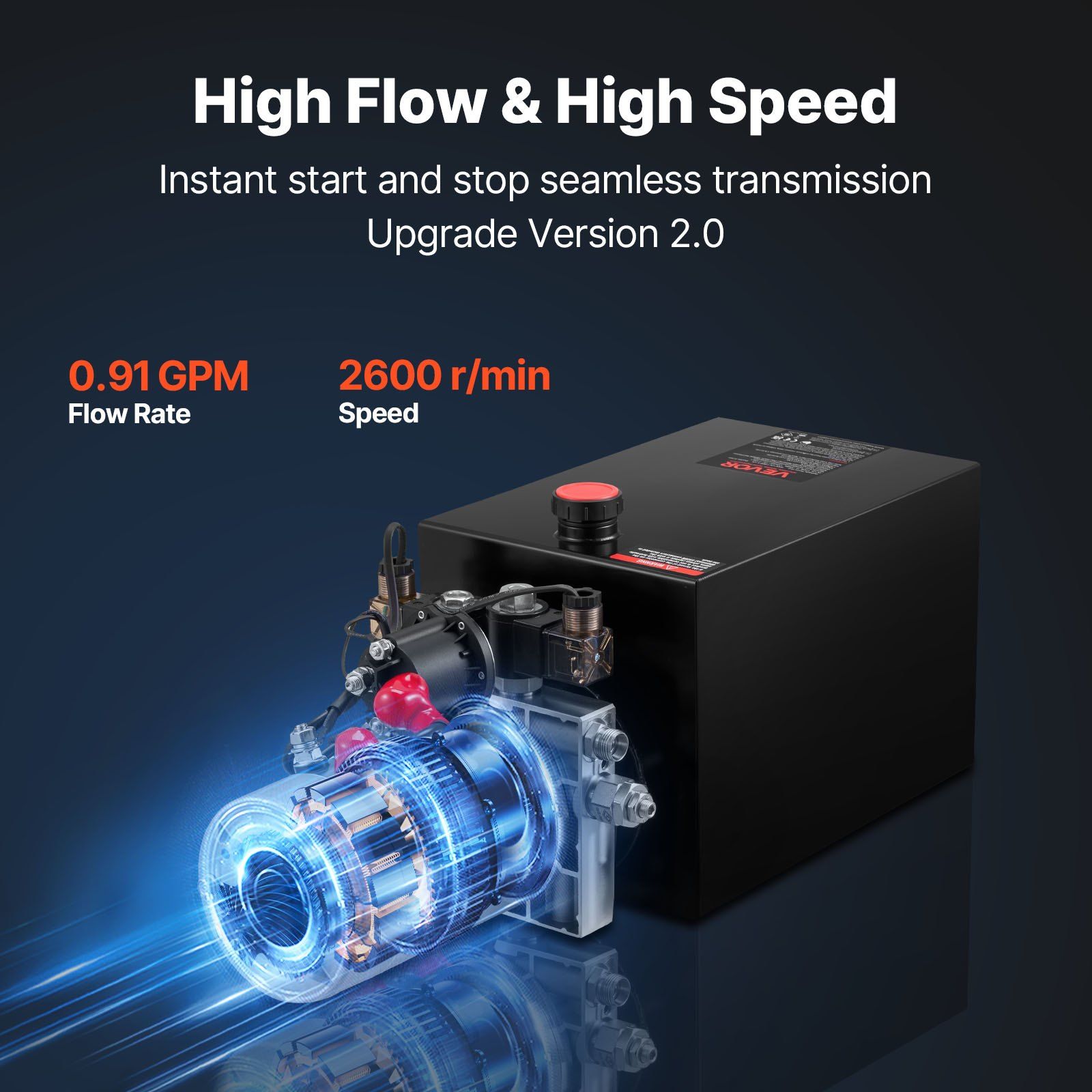 12 L Hydraulic Power Unit, Double Acting Dump Trailer Pump, 22 MPa Max Relief Pressure & 3.4 L/min Flow Rate, DC 12V Hydraulic Pump with Metal Reservoir for Dump Trailer Car Lifting - Image 5