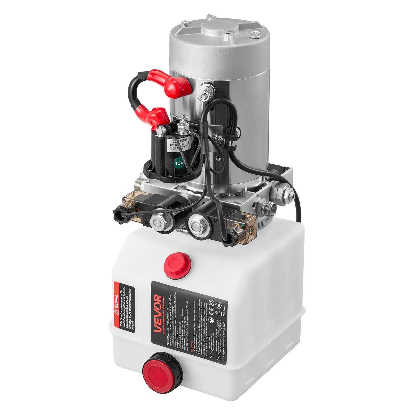 3 L Hydraulic Power Unit, Double Acting Dump Trailer Pump, 22 MPa Max Relief Pressure & 3.4 L/min Flow Rate, DC 12V Hydraulic Pump with Metal Reservoir for Dump Trailer Car Lifting - Image 1