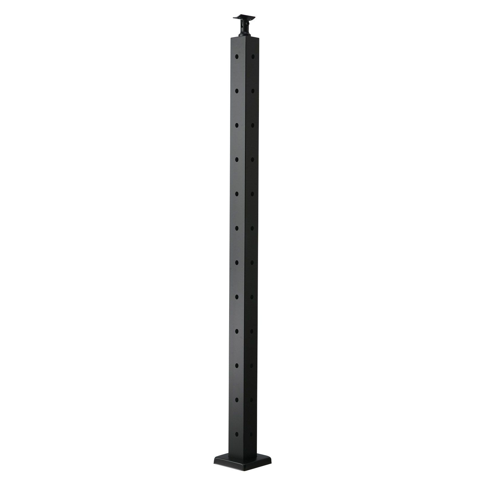 Cable Railing Post, 106.7x5x5cm Corner Railing Post, with L-Shaped Pre-Drilled Holes, Stainless Steel Cable Rail Post with Horizontal and Curved Bracket, 1-Pack, Black, 1JZLGZXHS1065S1EW001V0 - Image 1