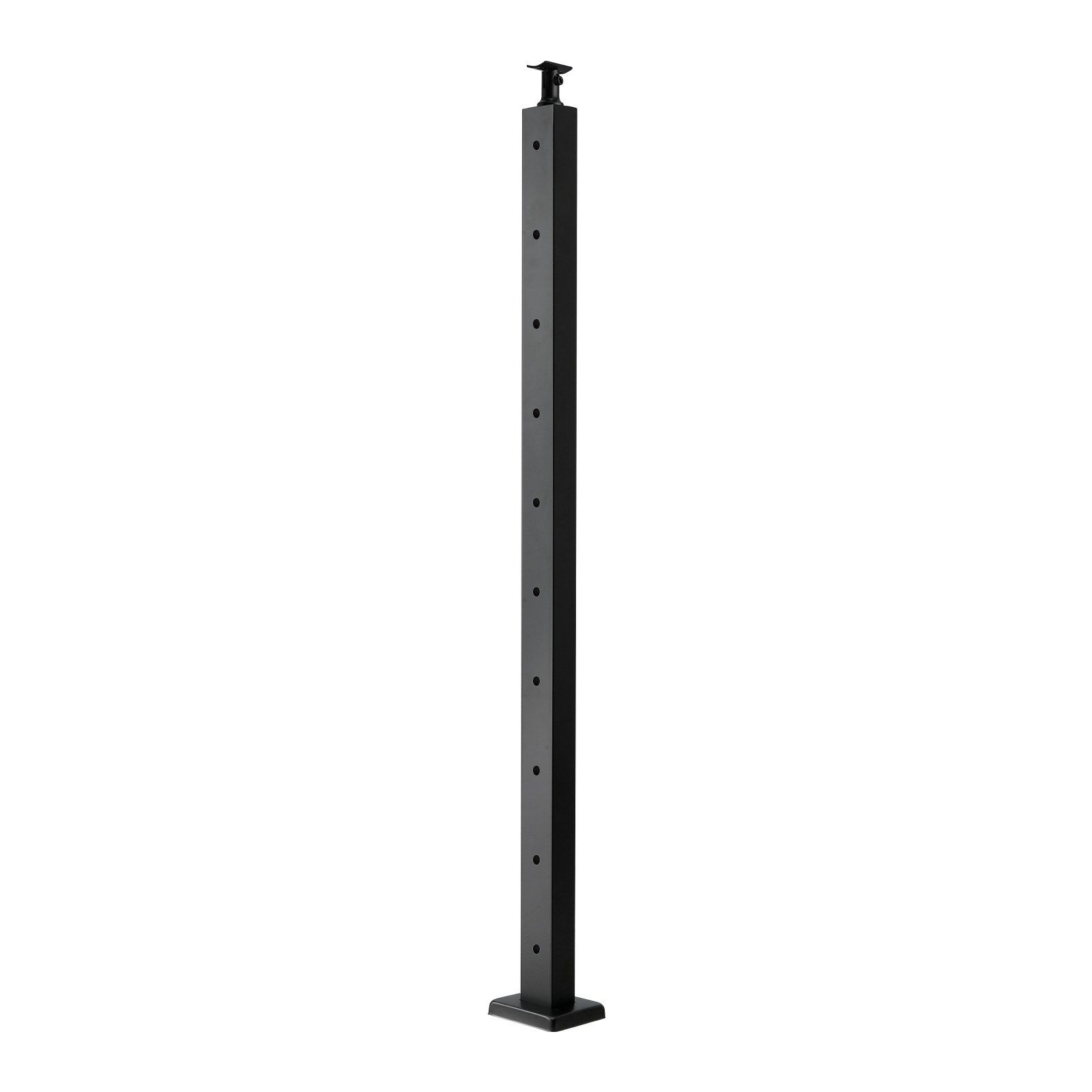 1-Pack Cable Railing Post, 91.4x5x5cm Horizontal-Hole Deck Railing Post with Pre-Drilled Holes, Stainless Steel Cable Rail Post with Horizontal and Curved Bracket, Black, 1JZLGZXHS9148RVYS001V0 - Image 1