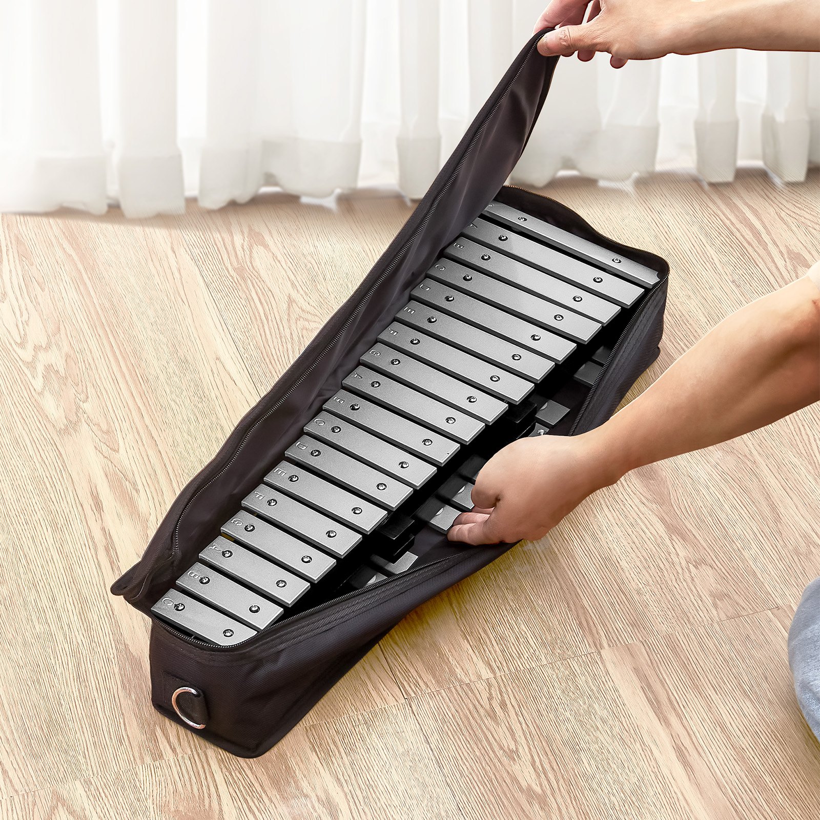 32 Note Glockenspiel Xylophone Bell Kit, Percussion Instrument with Mallets, Drum Sticks and Carrying Bag, Professional Glockenspiel Xylophone Percussion Instrument Set for Adults & Students - Image 8
