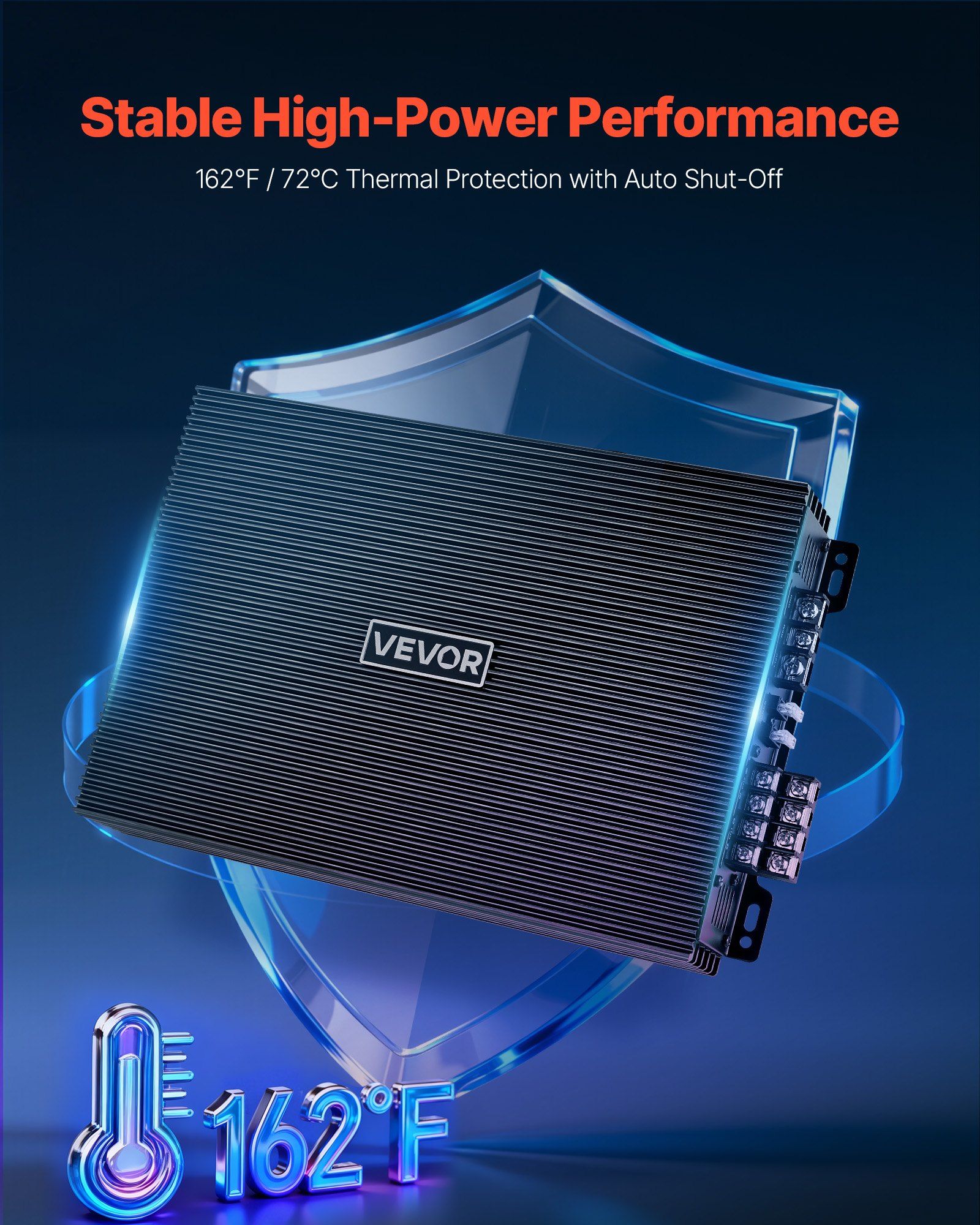 Car Audio Amplifier, 4-Channel Bridgeable Car Amplifier, Multichannel Class AB Stereo Amp, Max. 4 x 200W at 4 Ohms / 4 x 400W at 2 Ohms, High Output, for SUVs, Pickups, and Off-Road Vehicles - Image 4