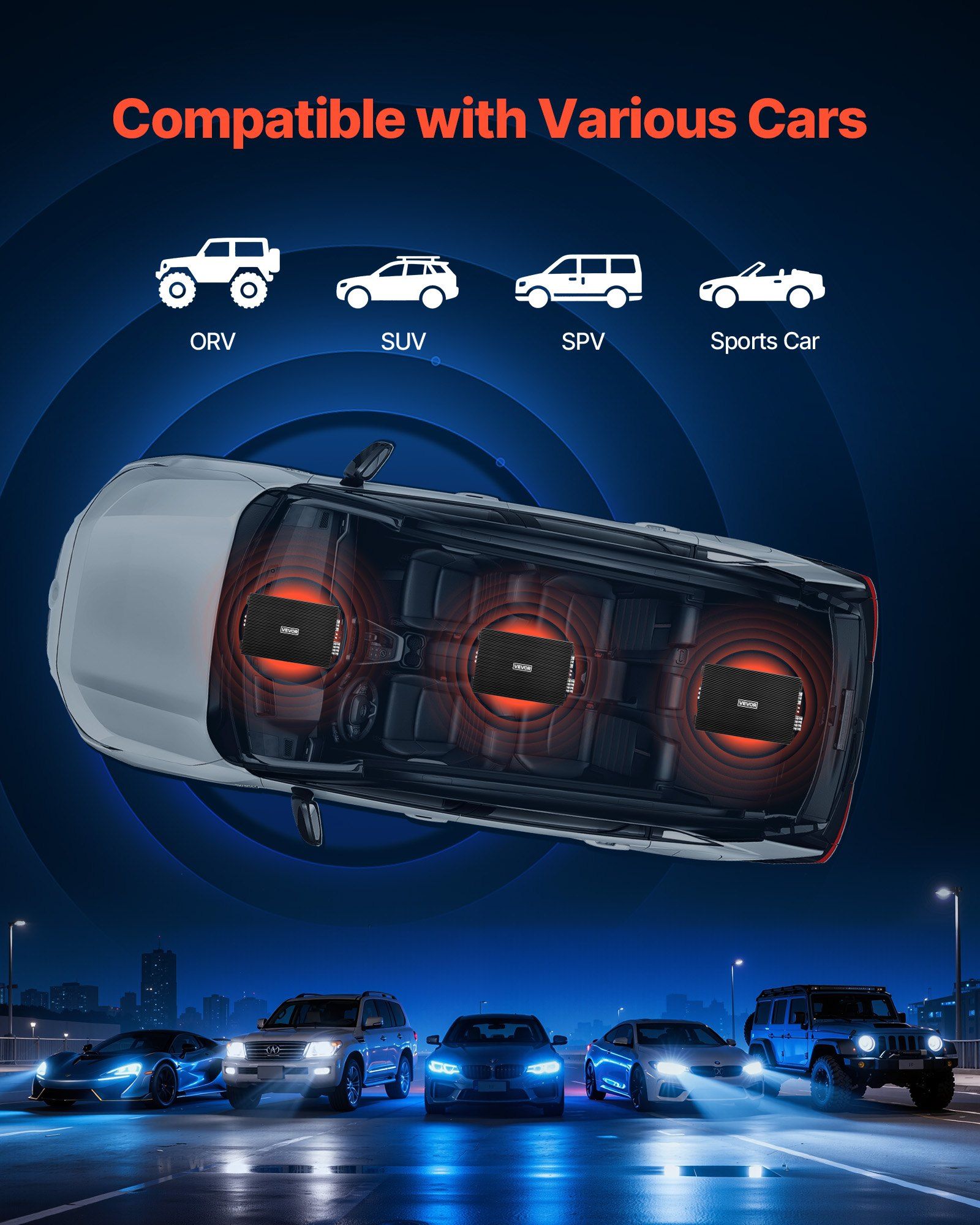 Car Audio Amplifier, 4-Channel Bridgeable Car Amplifier, Multichannel Class AB Stereo Amp, Max. 4 x 200W at 4 Ohms / 4 x 400W at 2 Ohms, High Output, for SUVs, Pickups, and Off-Road Vehicles - Image 6