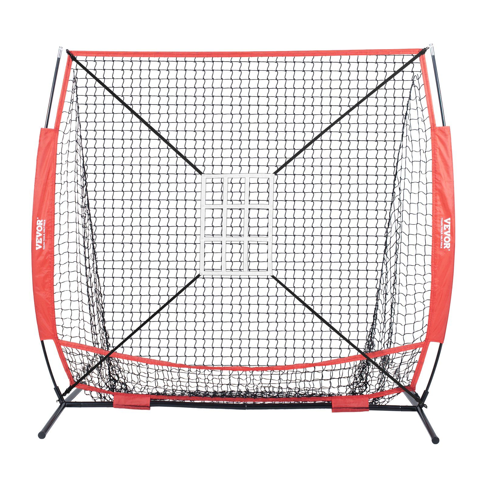 5x5 Baseball Softball Practice Net, Portable Baseball Training Net for Hitting Batting Catching Pitching, Backstop Baseball Equipment with Bow Frame, Carry Bag, Strike Zone, Ball, Batting Tee - Image 1