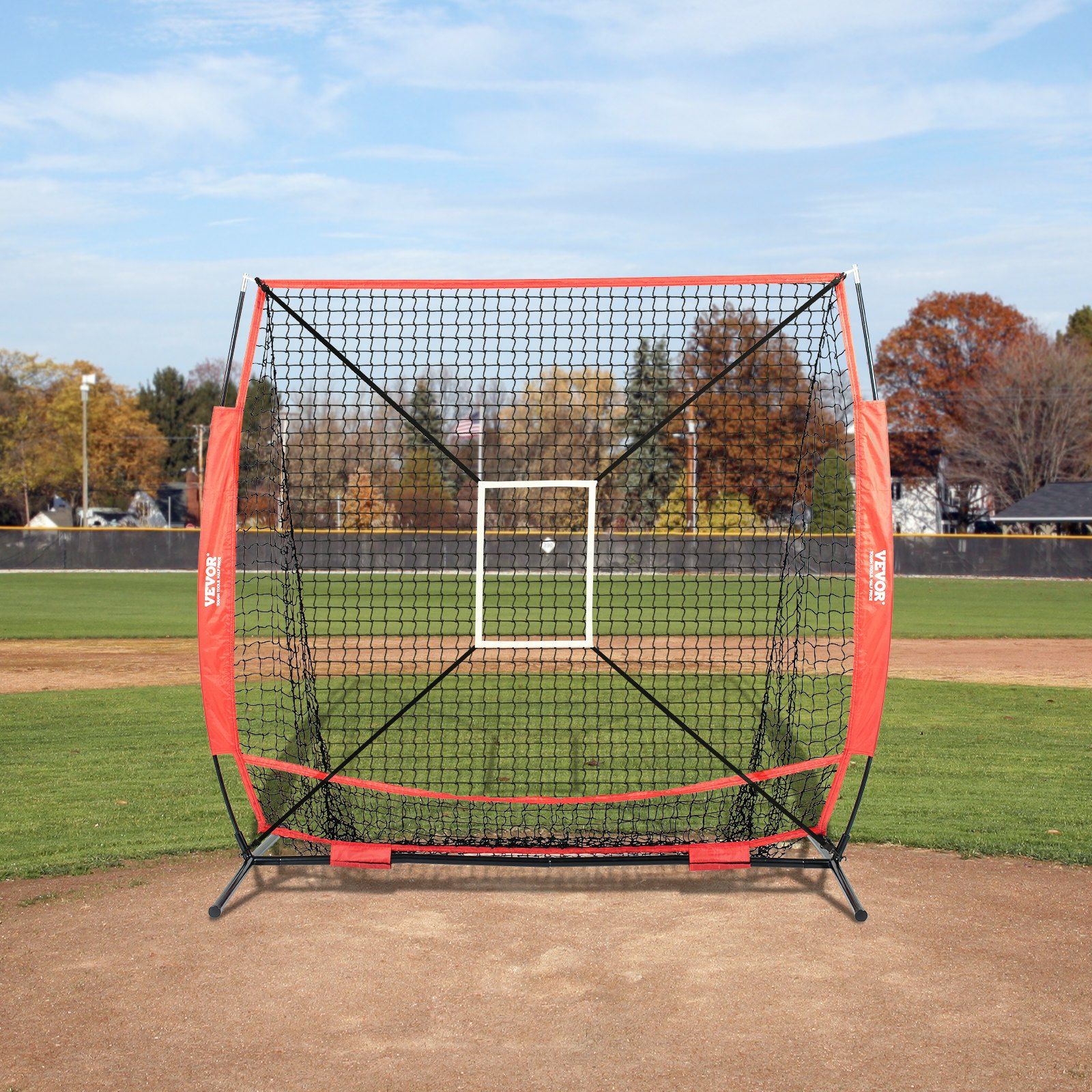 5x5 Baseball Softball Practice Net, Portable Baseball Training Net for Hitting Batting Catching Pitching, Backstop Baseball Equipment with Bow Frame, Carry Bag, Strike Zone, Ball, Batting Tee - Image 8