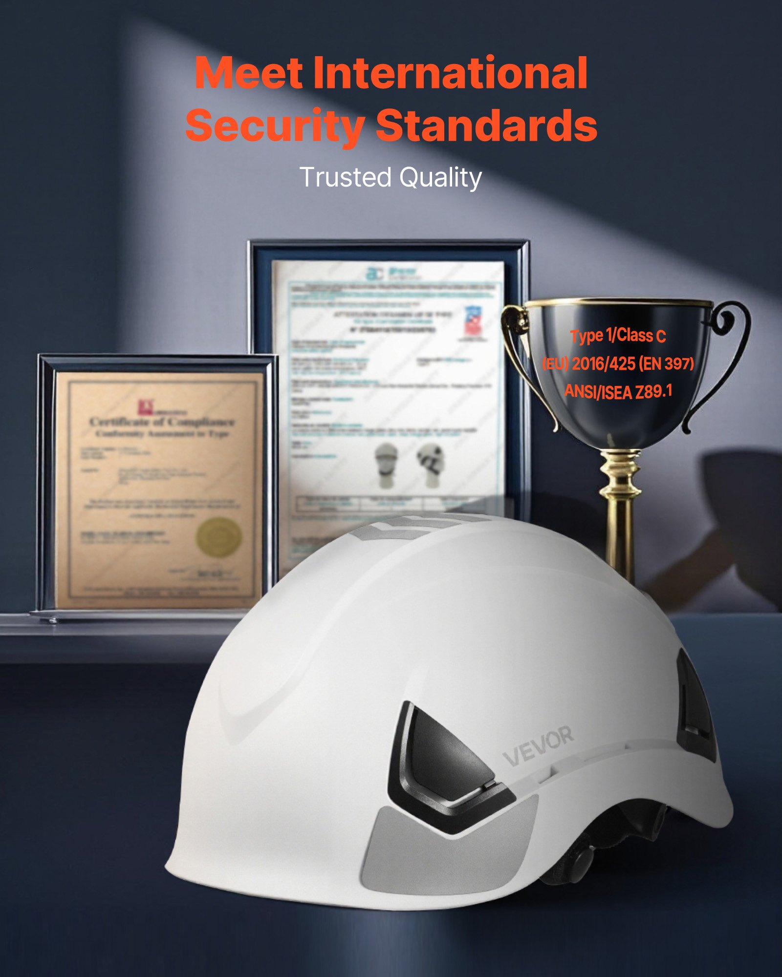 Safety Helmet, ANSI/ISEA Z89.1 Approved ABS Safety Hard Hat with 6-Point Ratchet Suspension, Adjustable Vented Hardhat for Men Women Adults, for Outdoor Indoor Industrial Construction Workwear - Image 2