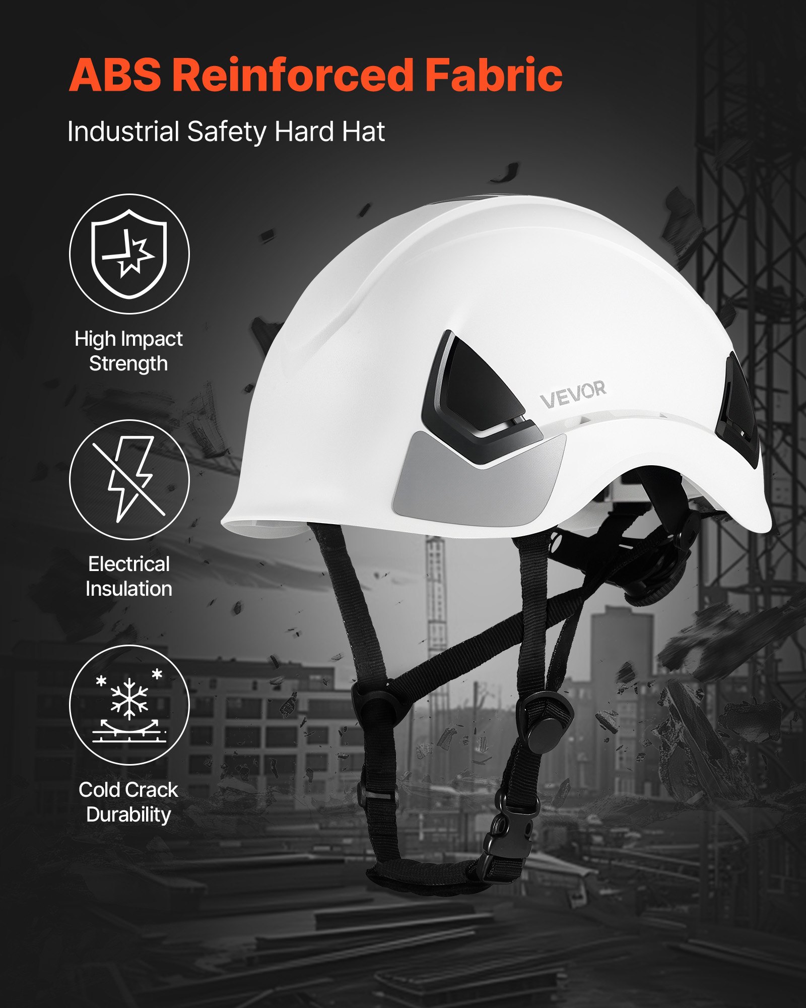 Safety Helmet, ANSI/ISEA Z89.1 Approved ABS Safety Hard Hat with 6-Point Ratchet Suspension, Adjustable Vented Hardhat for Men Women Adults, for Outdoor Indoor Industrial Construction Workwear - Image 3