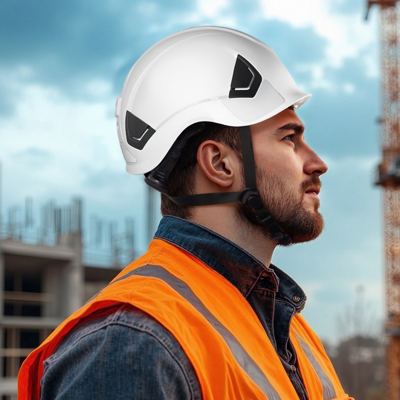 Safety Helmet, ANSI/ISEA Z89.1 Approved ABS Safety Hard Hat with 6-Point Ratchet Suspension, Adjustable Vented Hardhat for Men Women Adults, for Outdoor Indoor Industrial Construction Workwear - Image 8