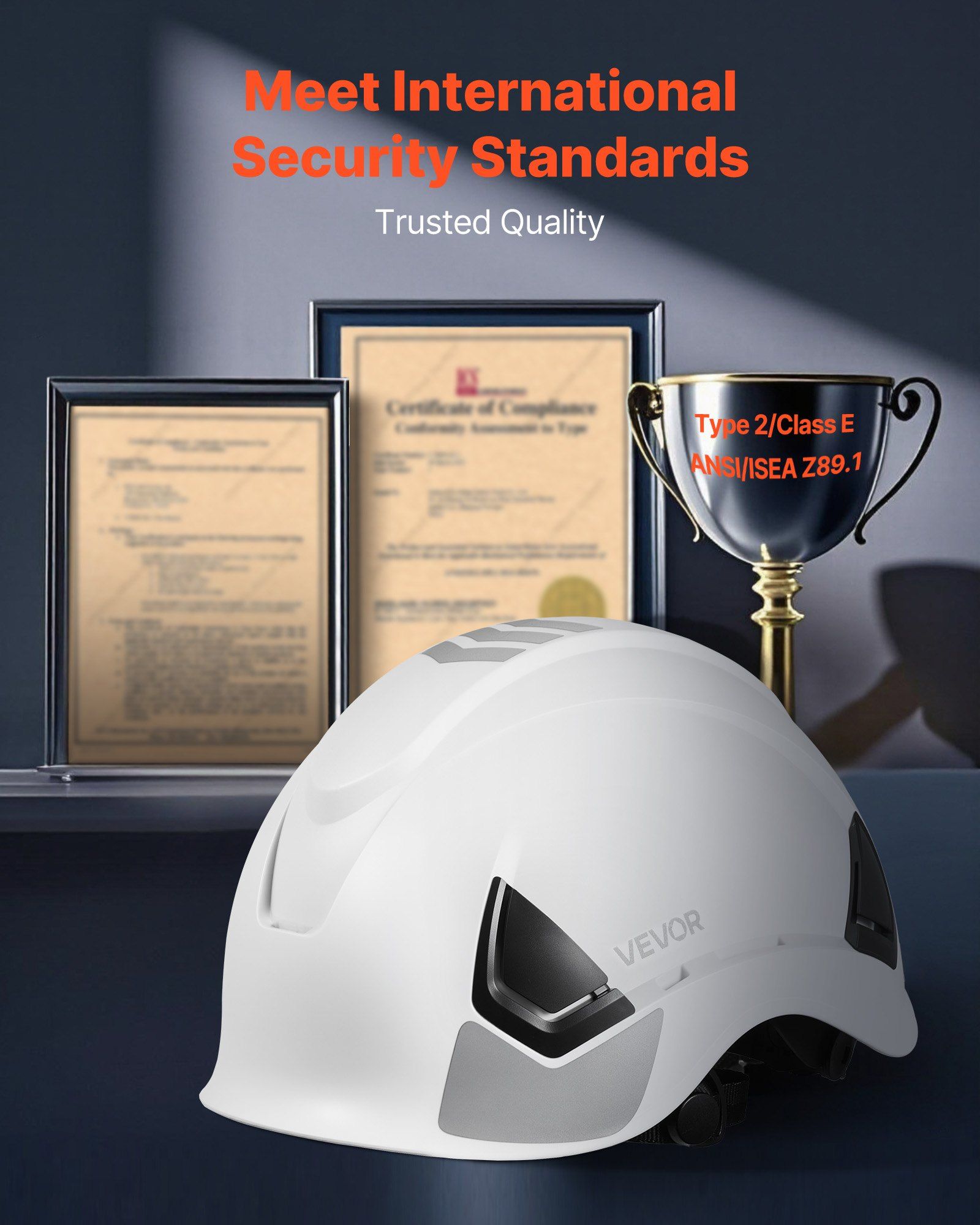 Construction Safety Helmet, ANSI/ISEA Z89.1 Approved ABS Safety Hard Hat with 6-Point Ratchet Suspension, Adjustable Vented Hardhat for Men Women Adults, for Outdoor Indoor Industrial Workwear - Image 2