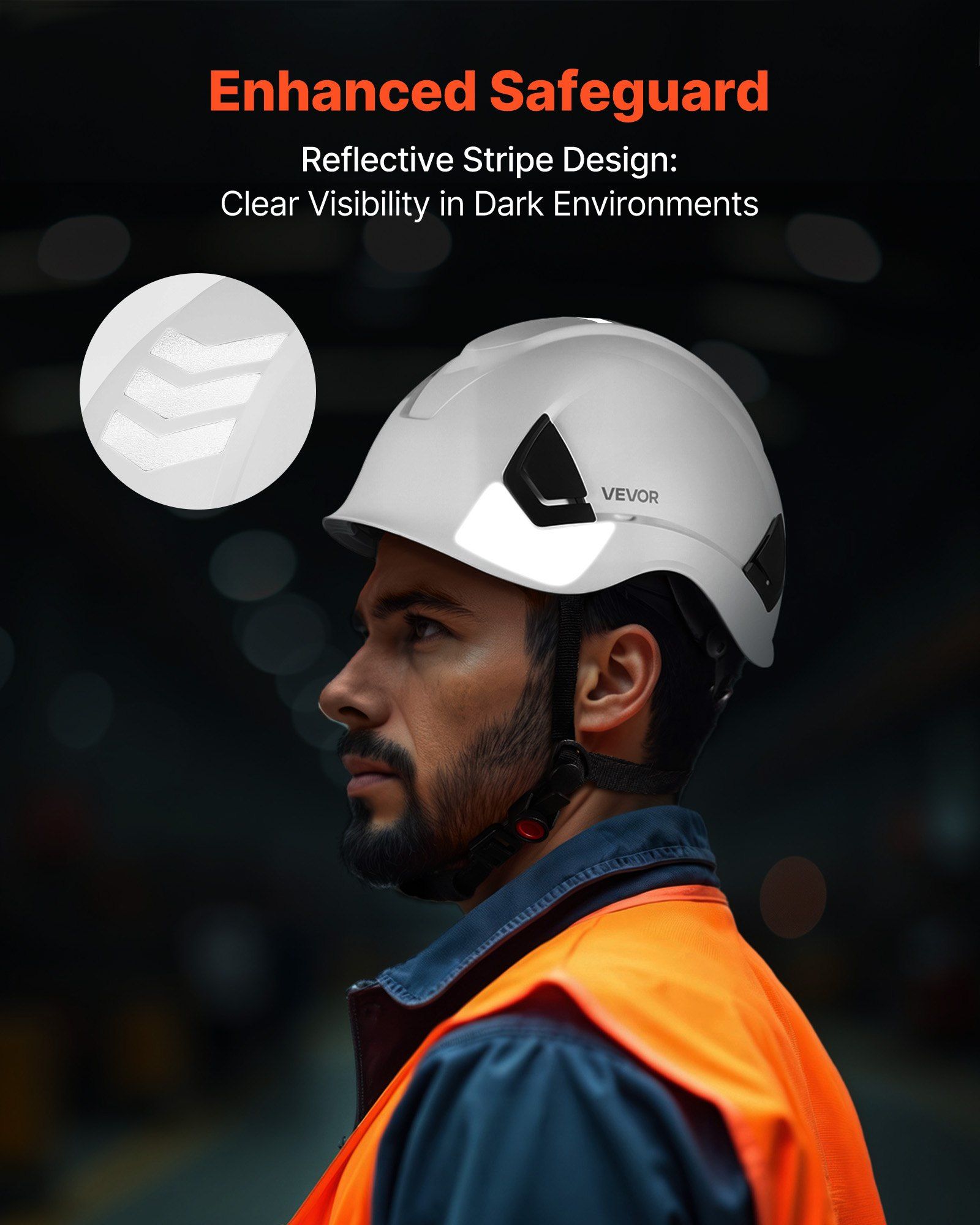 Construction Safety Helmet, ANSI/ISEA Z89.1 Approved ABS Safety Hard Hat with 6-Point Ratchet Suspension, Adjustable Vented Hardhat for Men Women Adults, for Outdoor Indoor Industrial Workwear - Image 5