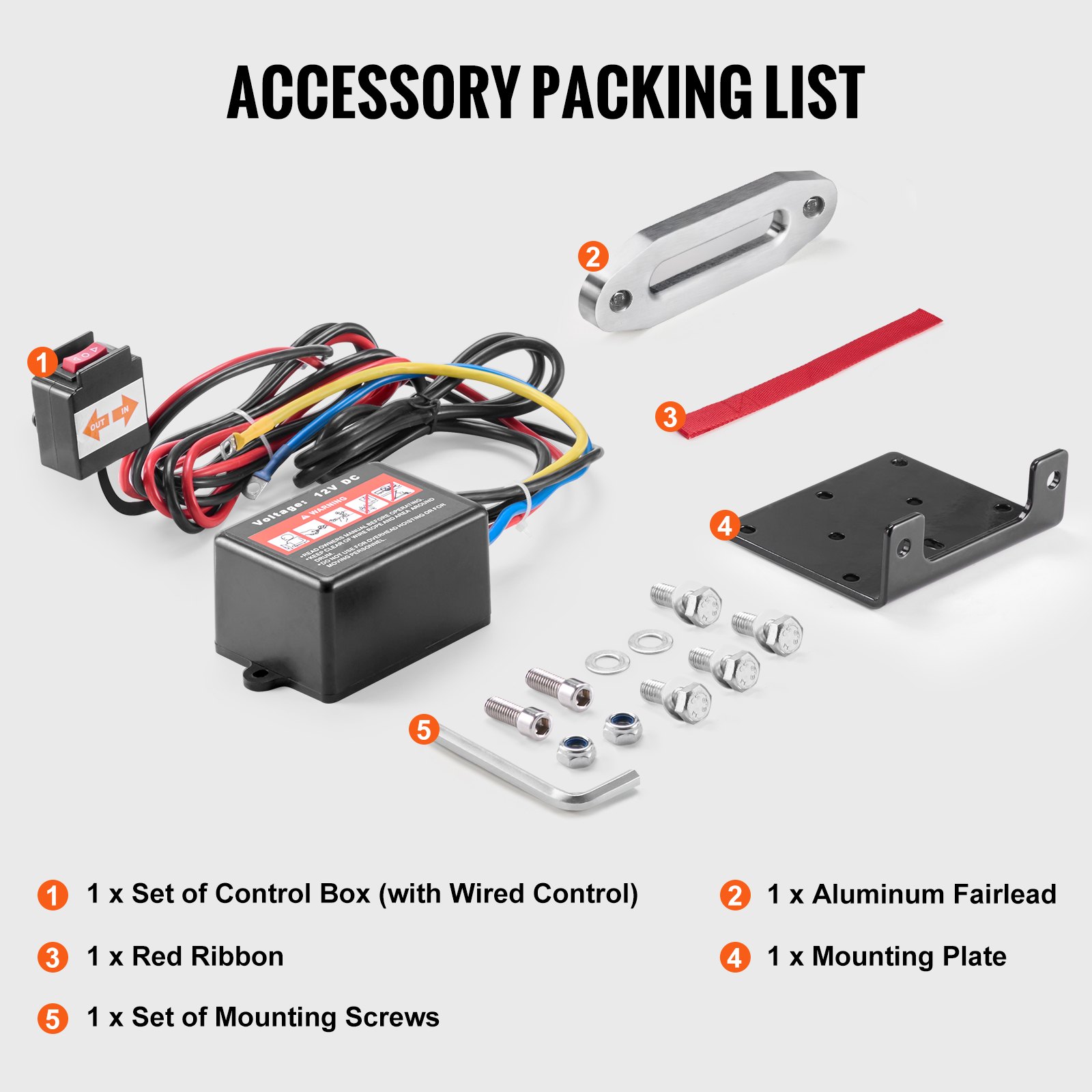 Electric Winch, 1588 kg Line Pull Capacity, 12V DC ATV Winch with Φ0.5 x 1188.7 cm 12 Strands Synthetic Rope Aluminum Fairlead Wired Remote Control, IP55 Waterproof for Towing ATV Boat - Image 6