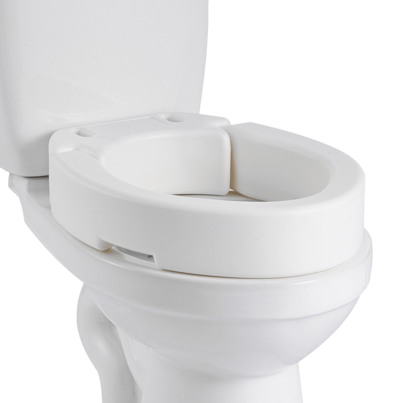 Raised Toilet Seat, 136.1 kg Load Capacity, 88.9 mm Lift Height, Commode Elevated Toilet Seat Riser with Enlarged Opening for Seniors, Elderly, Handicap, Disabled, Adults, Fits Elongated Bowl - Image 1