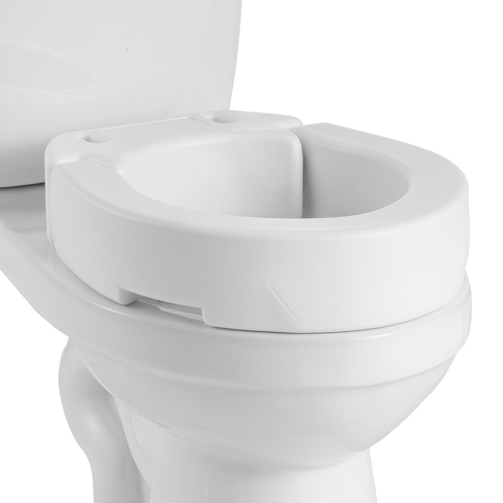 Raised Toilet Seat, 136.1 kg Load Capacity, 88.9 mm Lift Height, Commode Elevated Toilet Seat Riser with Enlarged Opening for Seniors, Elderly, Handicap, Disabled, and Adults, Fits Round Bowl - Image 1