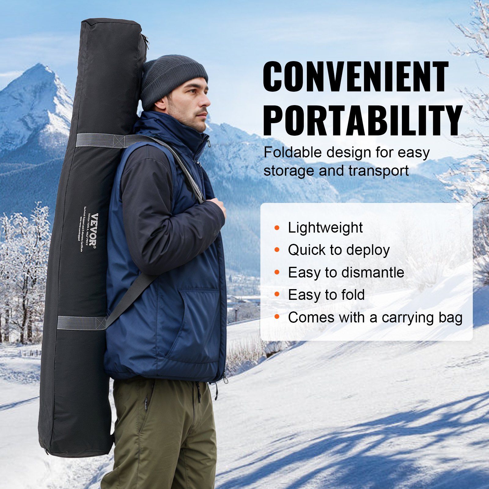 Portable Ice Shelter, 3-4 Person Insulated Pop-Up Ice Fishing Tent, 35 Square Feet Fishable Area, Thermal Ice Shanty for Winter Fishing, Ice Cube with Anchors, Ropes, Carrying Bag, 71