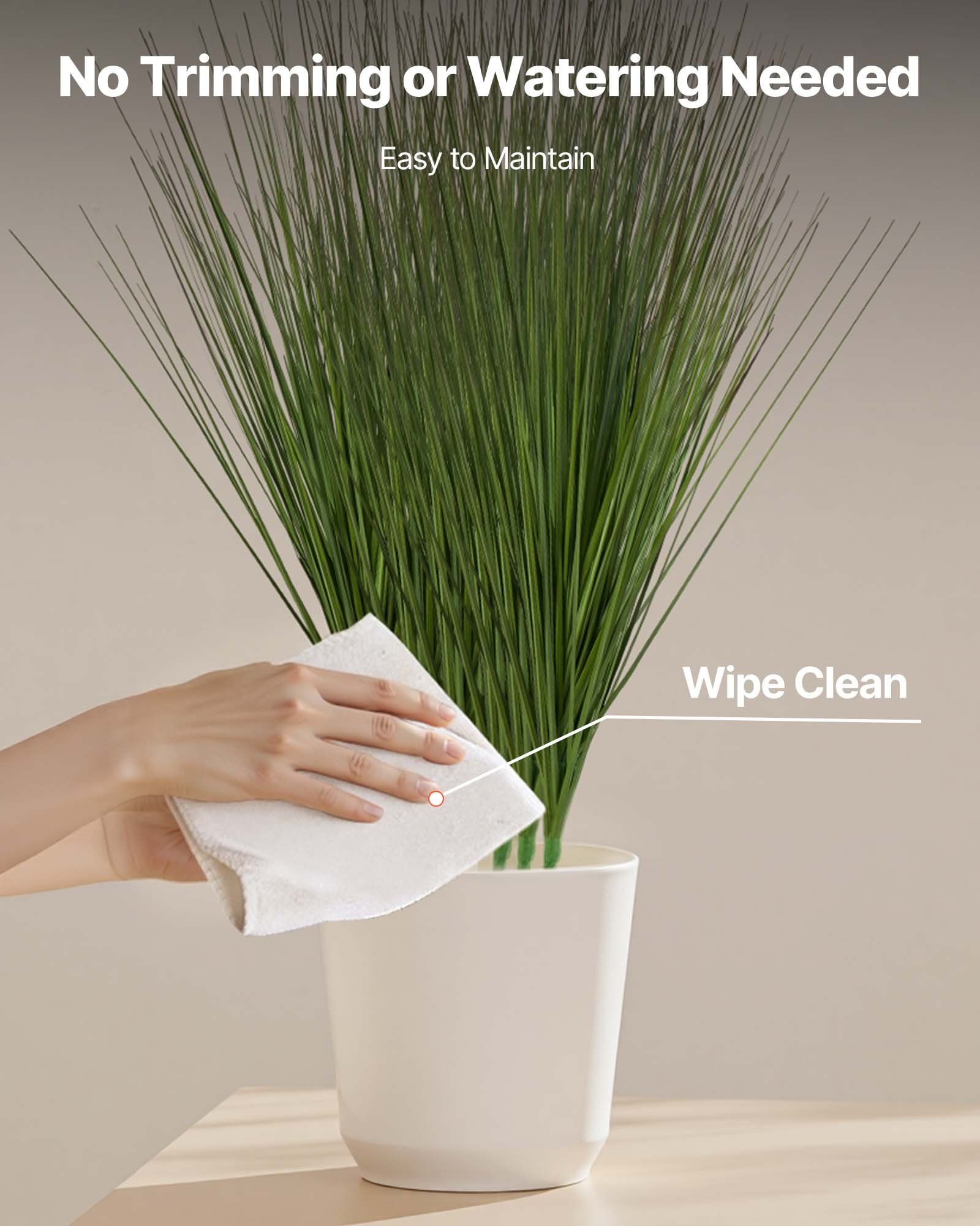 Artificial Grass Plant, 686mm Faux Onion Grass Fake Greenery Shrubs Plant, Premium PVC for Indoor Outdoor House Home Garden Office Room Décor, Housewarming, 8 Pack Green - Image 5