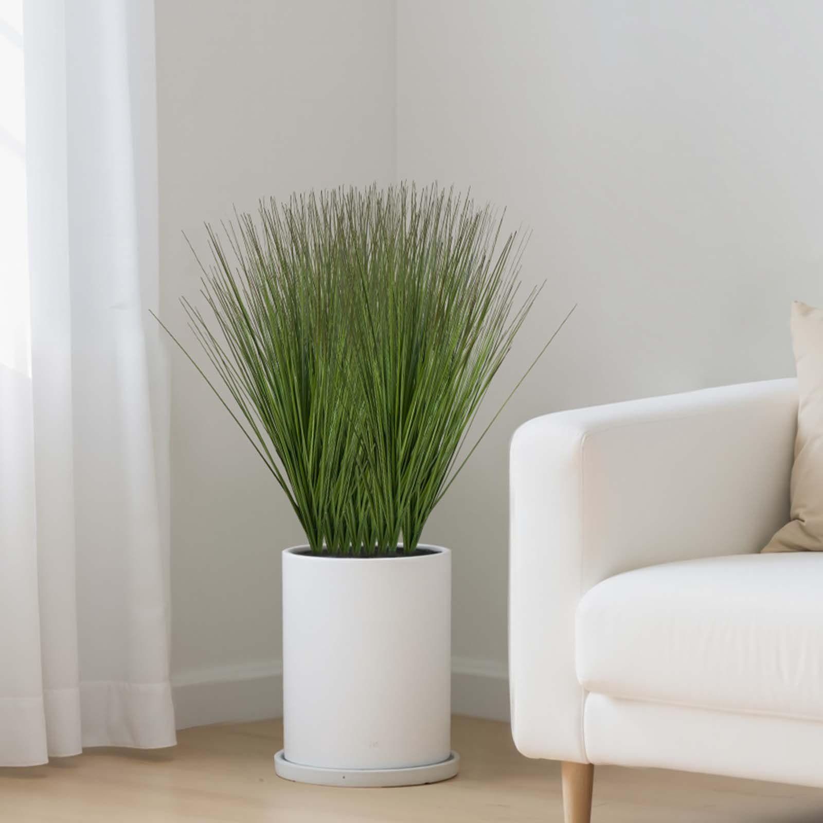 Artificial Grass Plant, 686mm Faux Onion Grass Fake Greenery Shrubs Plant, Premium PVC for Indoor Outdoor House Home Garden Office Room Décor, Housewarming, 8 Pack Green - Image 8