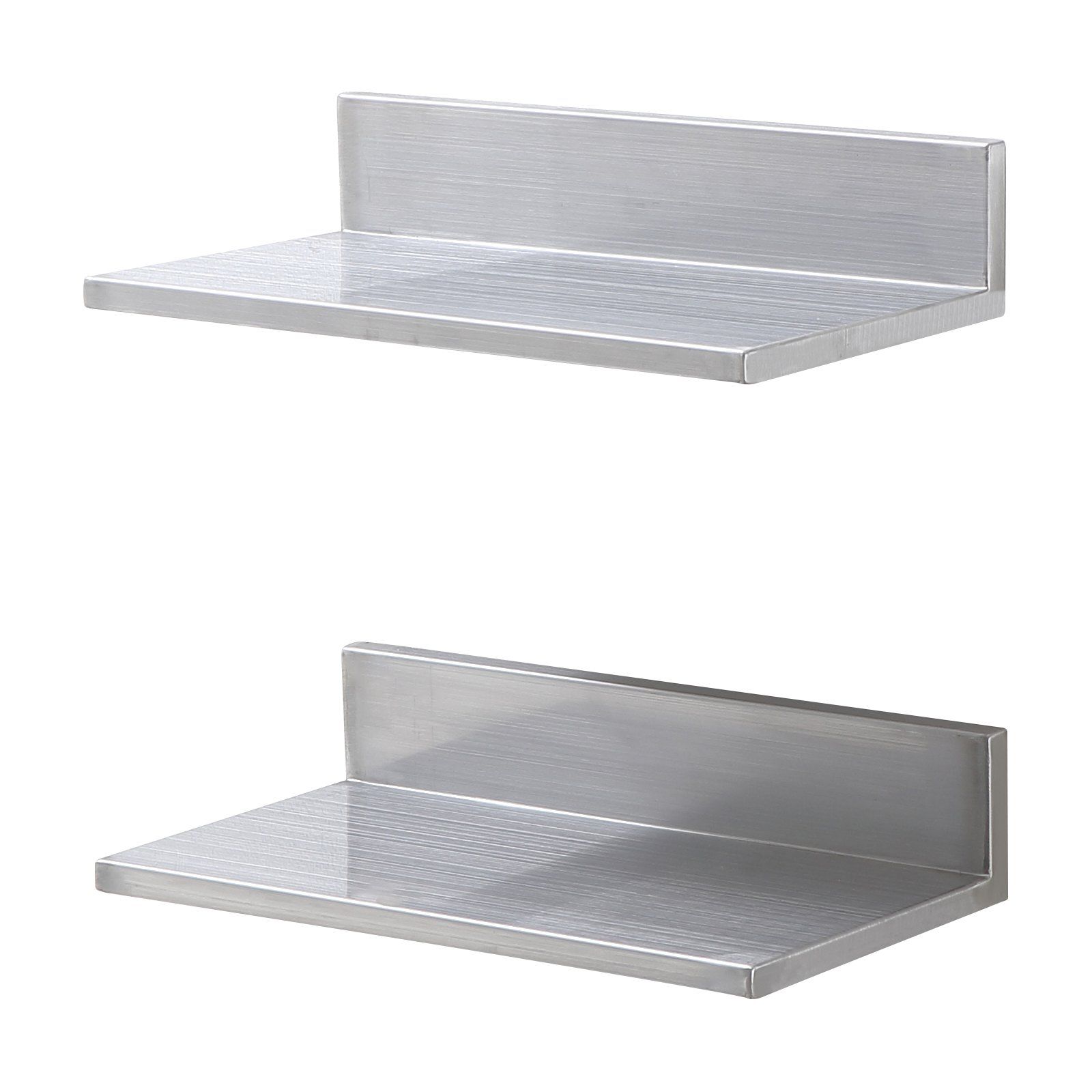 21.8 x 40.6 cm Stainless Steel Shelf, Wall Mounted Floating Shelving with Backsplash, 20 kg Load Capacity Commercial Shelves, Heavy Duty Storage Rack for Restaurant, Kitchen, Bar, Home, and Hotel - Image 1