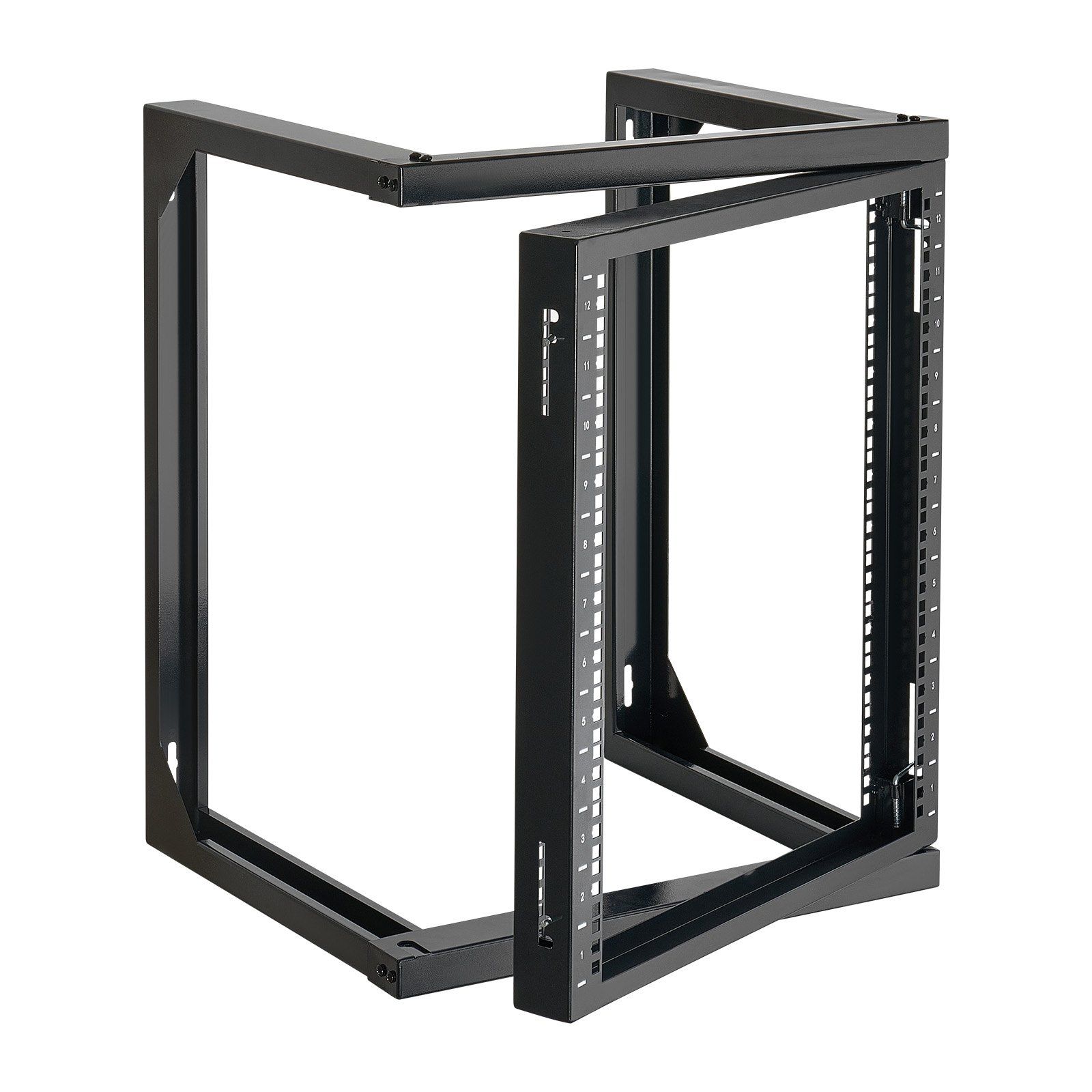 12U Wall Mount Server Rack, 68.04 kg Max Load Capacity, Open Frame Network Rack with 180 Degrees Gate Swing Door, Carbon Steel, Ideal for IT Network Equipment & AV Devices Computer Server, Black - Image 1