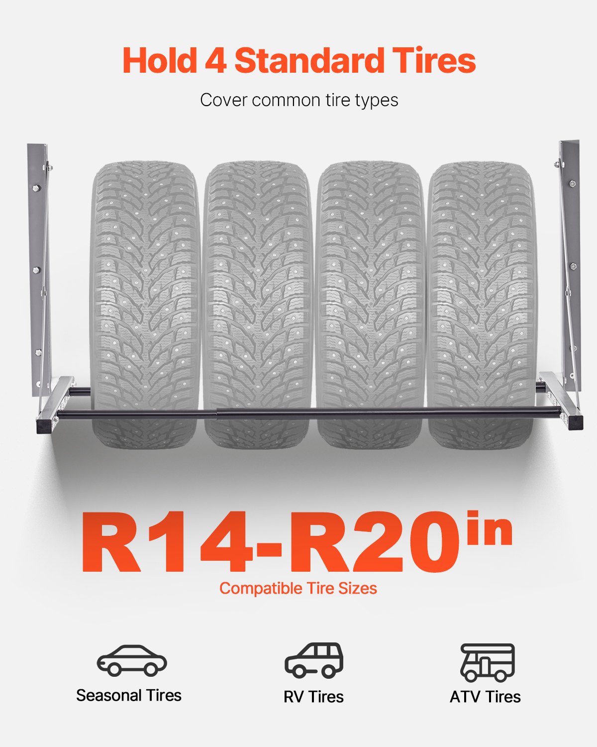 Wall Mounted Folding Tire Rack, 32