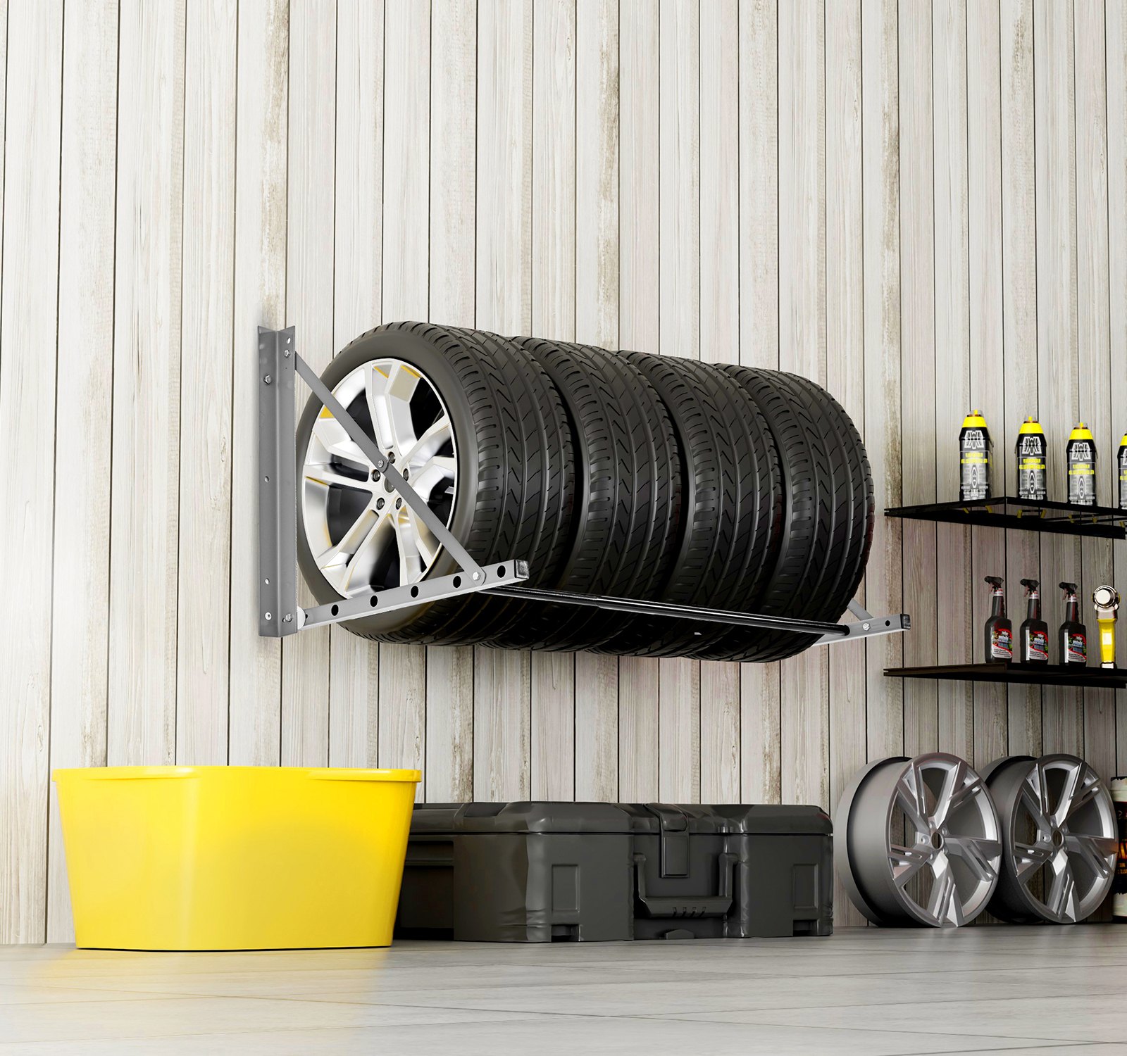 Wall Mounted Folding Tire Rack, 32