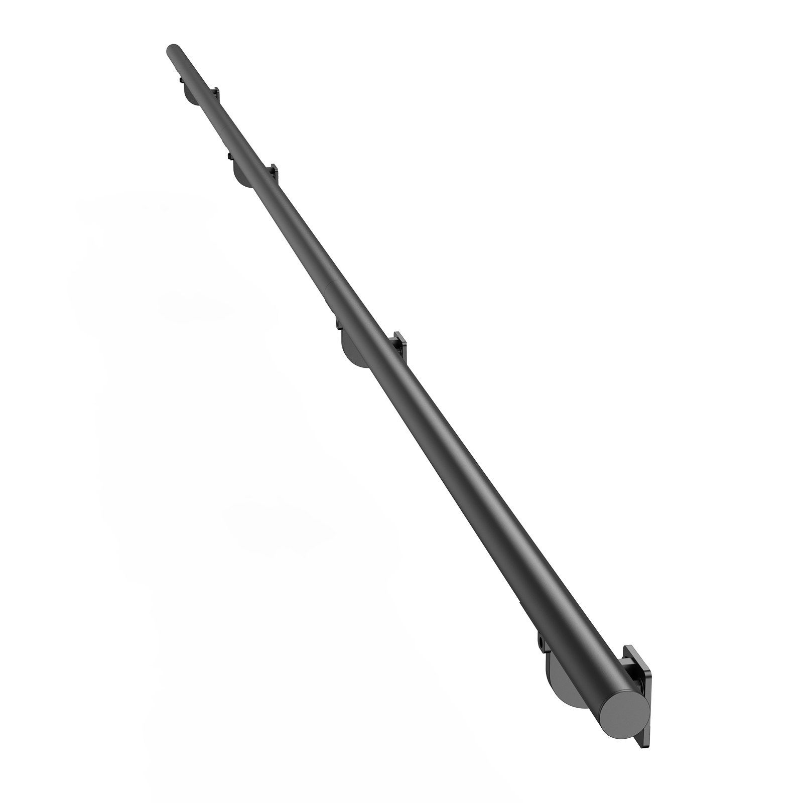 Wall Mounted Stair Handrail, 3665mm Pipe Staircase Handrail, Black Galvanized Aluminum, 32mm Pipe Diameter, Indoor&Outdoor Staircase Railing, Industrial Hand Rail for Steps, Security Baluster - Image 1