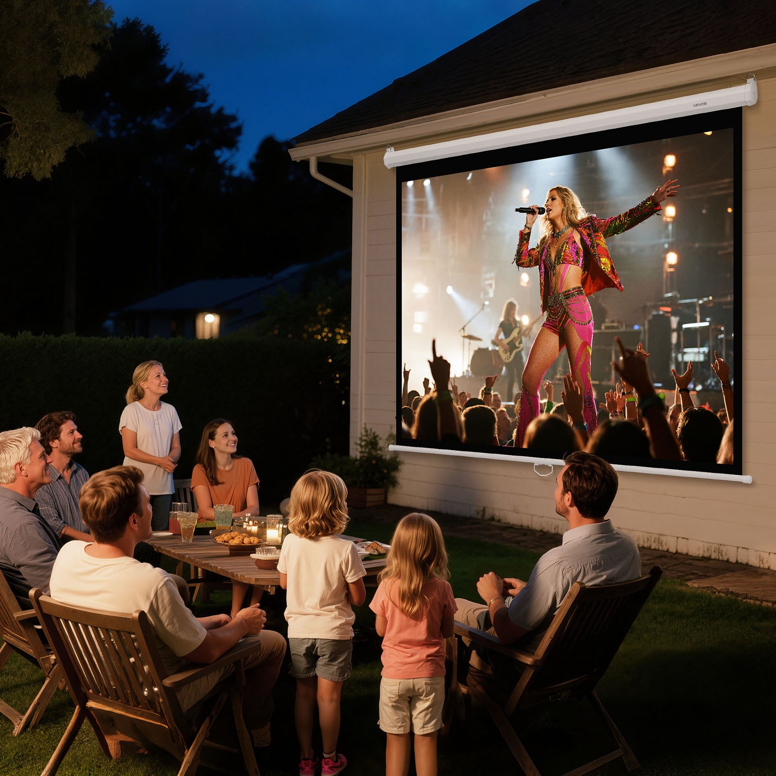 Manual Projector Screen, 1829 mm 4:3 4K 1080 HD Retractable Pull Down Projector Screen, Wall Mounted Movie Projection with Pull Rope, Portable Display Projectoin for Family Home Office Theater - Image 8