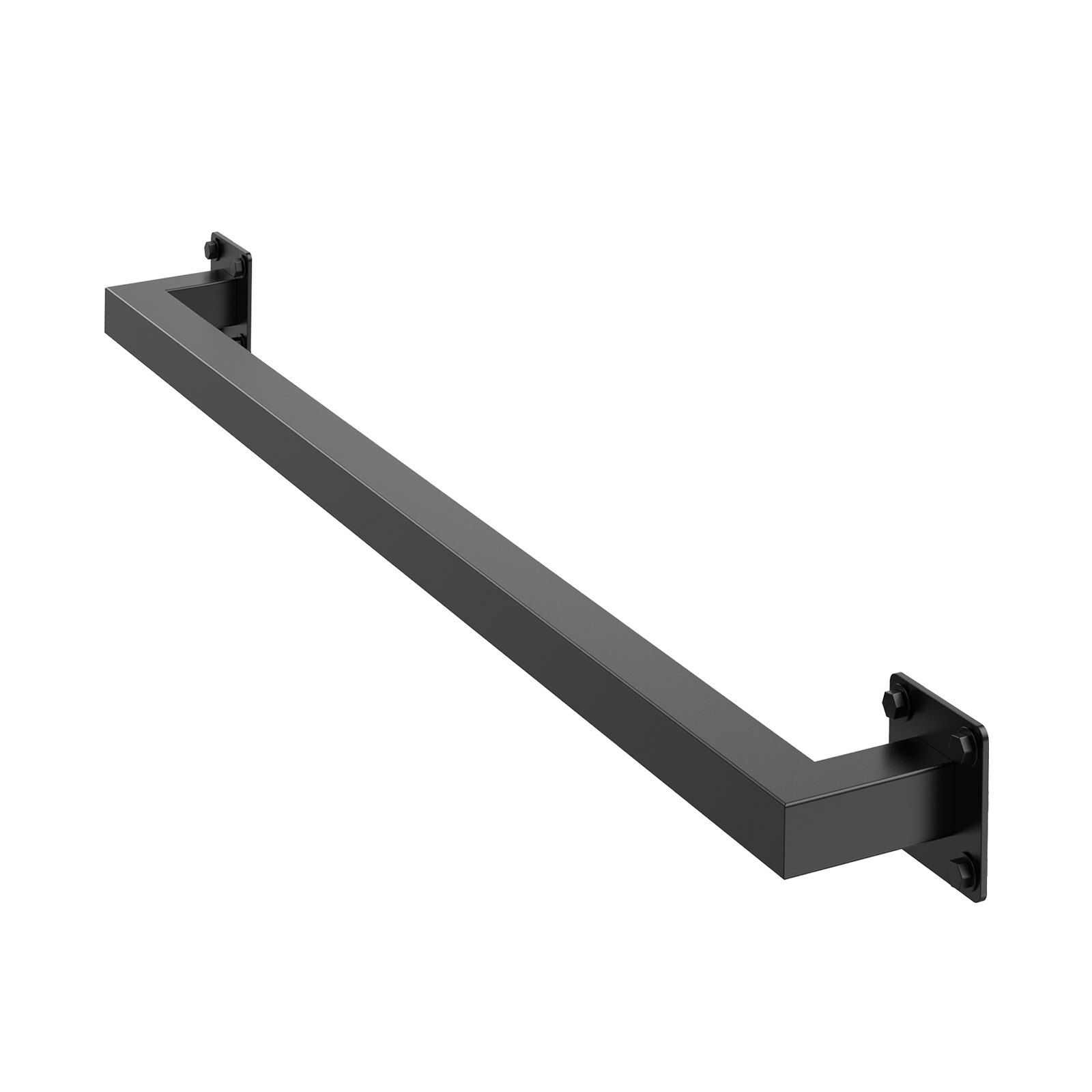 Wall Mounted Stair Handrail, 910mm Black Iron Staircase Handrail Indoor, 113kg Load Capacity, Industrial Railing Hand Rail for Steps,  Square Tube for Loft Porch Deck, 2 Sections - Image 1