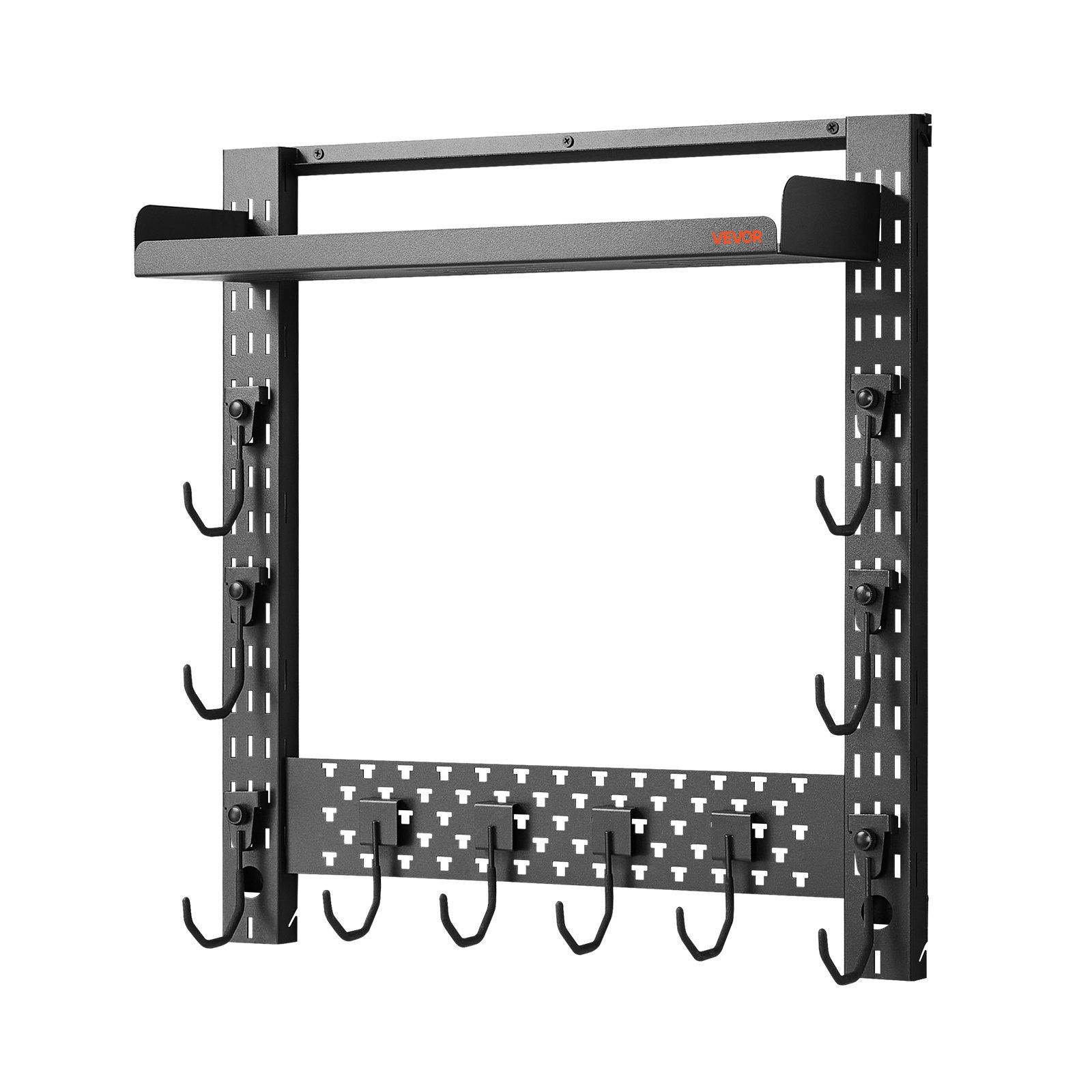 Gun Rack Wall Mount, Heavy Duty Steel, Indoor Rifle Shotgun Rack with J-Hooks, Additional Tray Storage, Gun Accessories Display Storage Holder, Hold Up to 3 Rifles or Shotguns, for Tactical Gear - Image 1