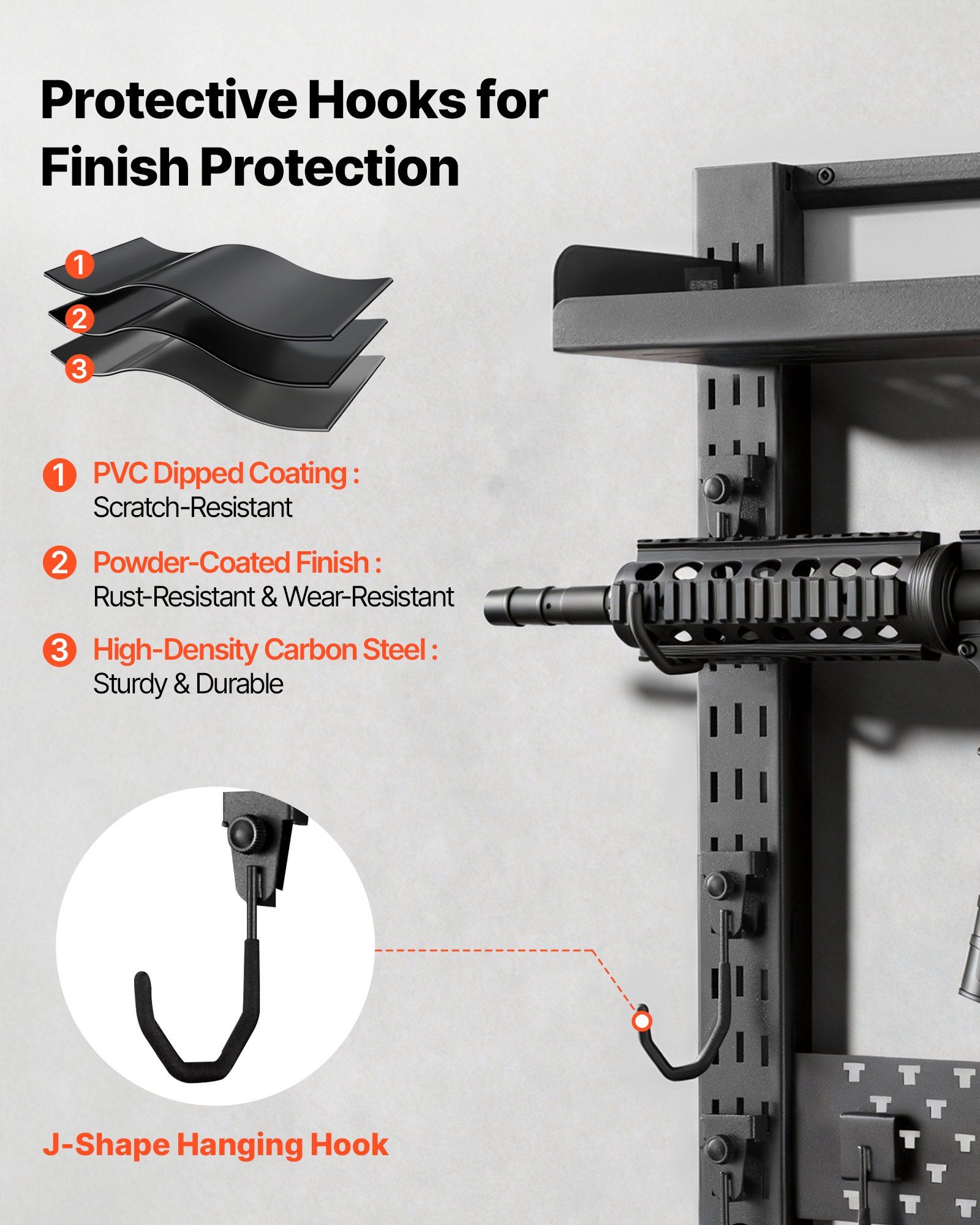 Gun Rack Wall Mount, Heavy Duty Steel, Indoor Rifle Shotgun Rack with Magazine Holder, MOLLE Panel, Gun Accessories Display Storage Holder, Hold Up to 5 Rifles or Shotguns, for Tactical Gear - Image 4