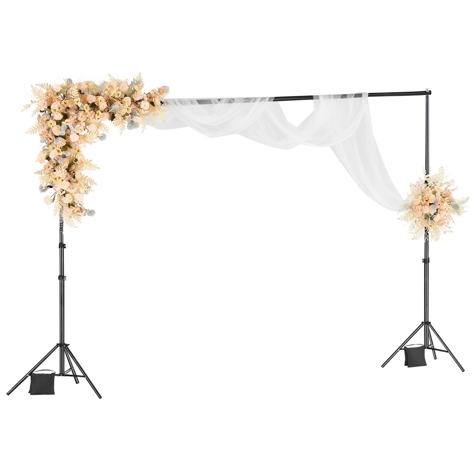 Backdrop Stand, 298 x 300 cm Adjustable Photo Backdrop Stand Kit, Portable Background Backdrop Stand with 4 Crossbars, Heavy Duty Projector Screen Stand, for Wedding, Photo Video Studio & Party - Image 1