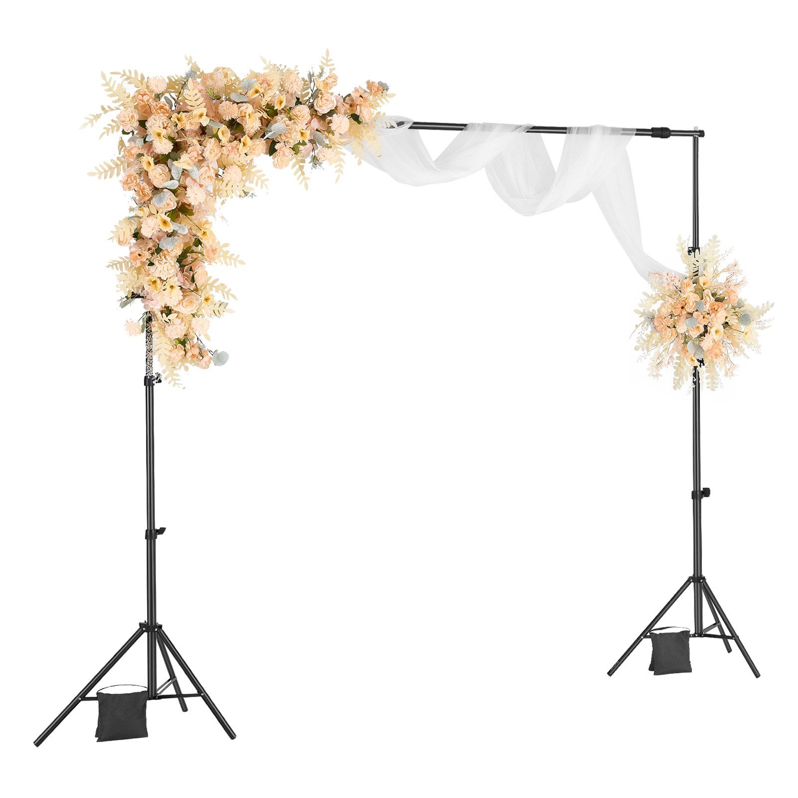 Backdrop Stand, 213 x 300 cm Adjustable Photo Backdrop Stand Kit, Portable Background Backdrop Stand with 3 Crossbars, Heavy Duty Projector Screen Stand, for Wedding, Photo Video Studio & Party - Image 1