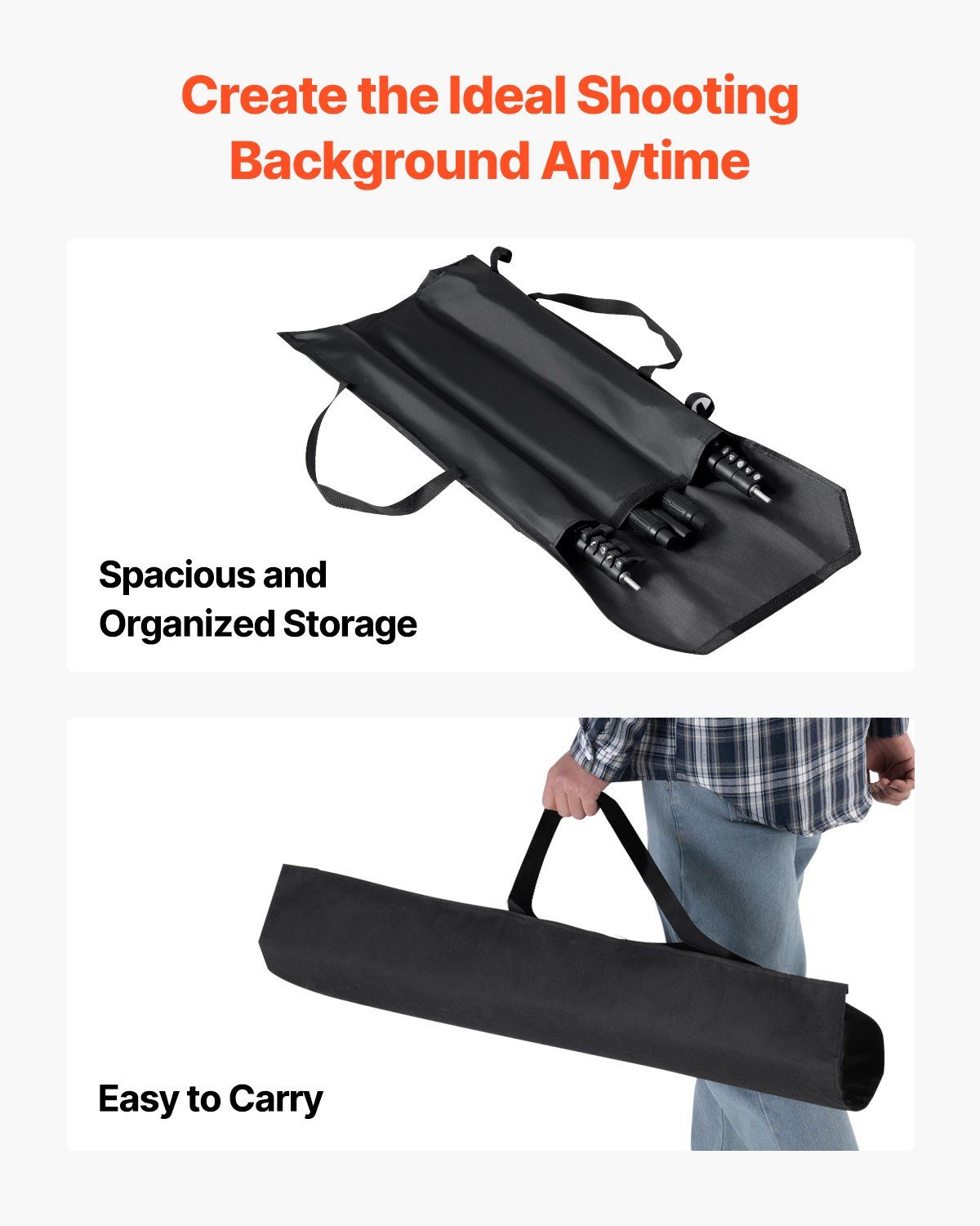 Backdrop Stand, 213 x 300 cm Adjustable Photo Backdrop Stand Kit, Portable Background Backdrop Stand with 3 Crossbars, Heavy Duty Projector Screen Stand, for Wedding, Photo Video Studio & Party - Image 7