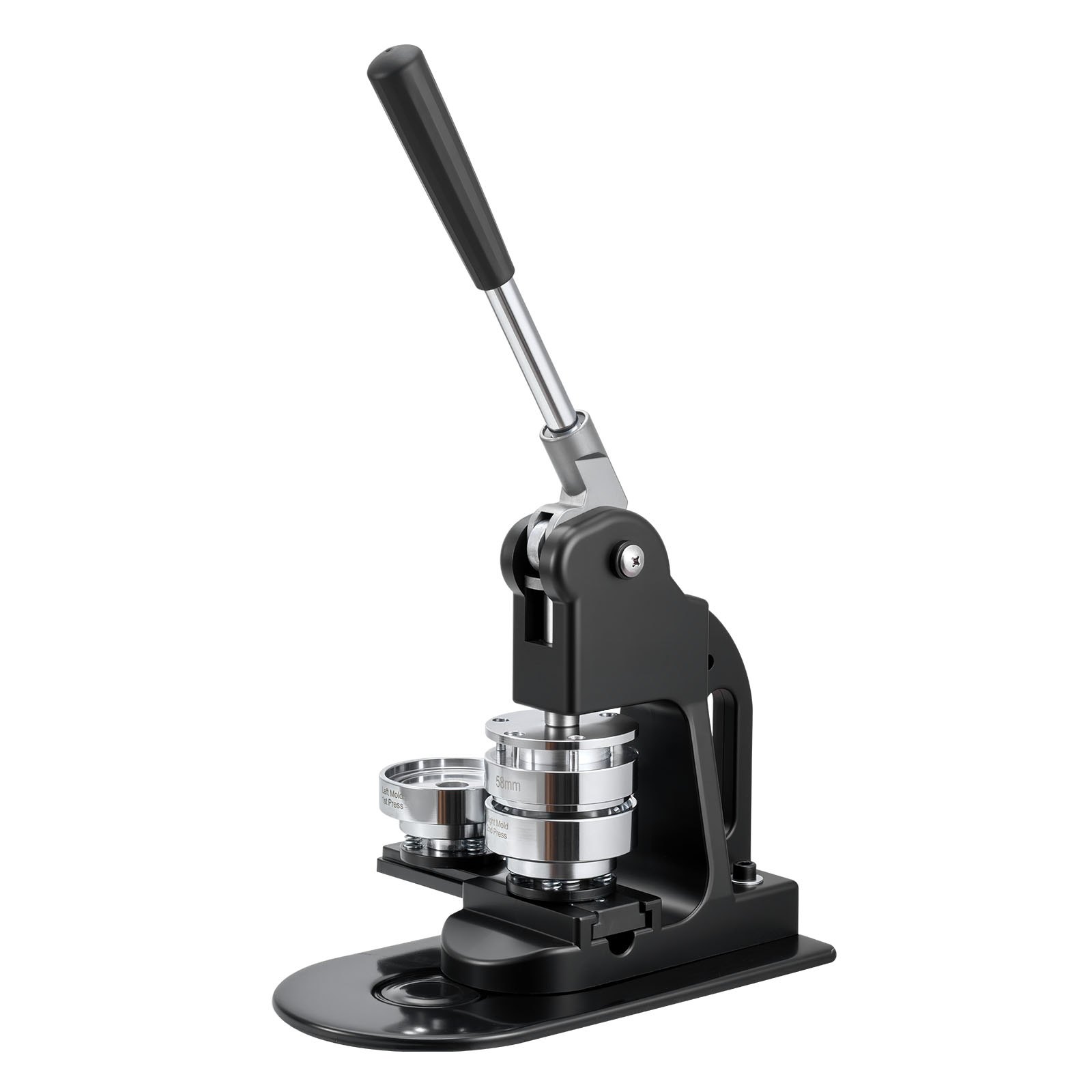 Button Maker Machine, 58 mm, Pin Maker Machine with 500pcs Button Parts, Circle Cutter, Hex Wrenches and Magic Book, Ergonomic Handle, for DIY Badges, Personalized Pins and Key Chains, Black - Image 1