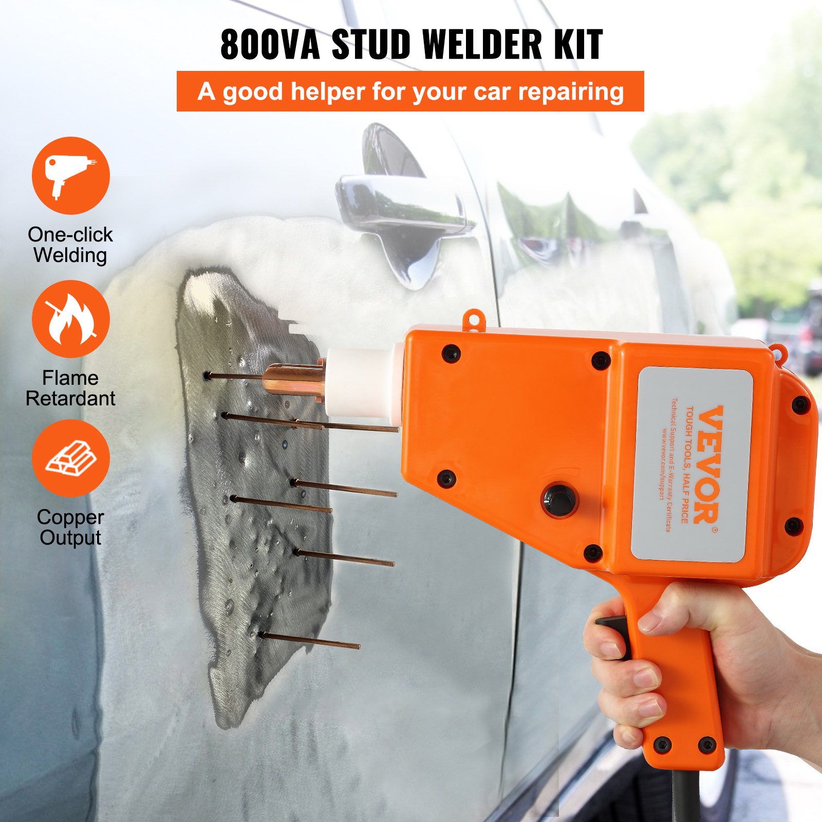 Stud Welder Kit, 5500 Stud Welder Dent Repair Kit, 800VA Spot Welder Stud Kit, Stud Gun Dent Puller Kit with Complete Accessories, Dent Welder Repair for Auto Body Repairing - Image 2