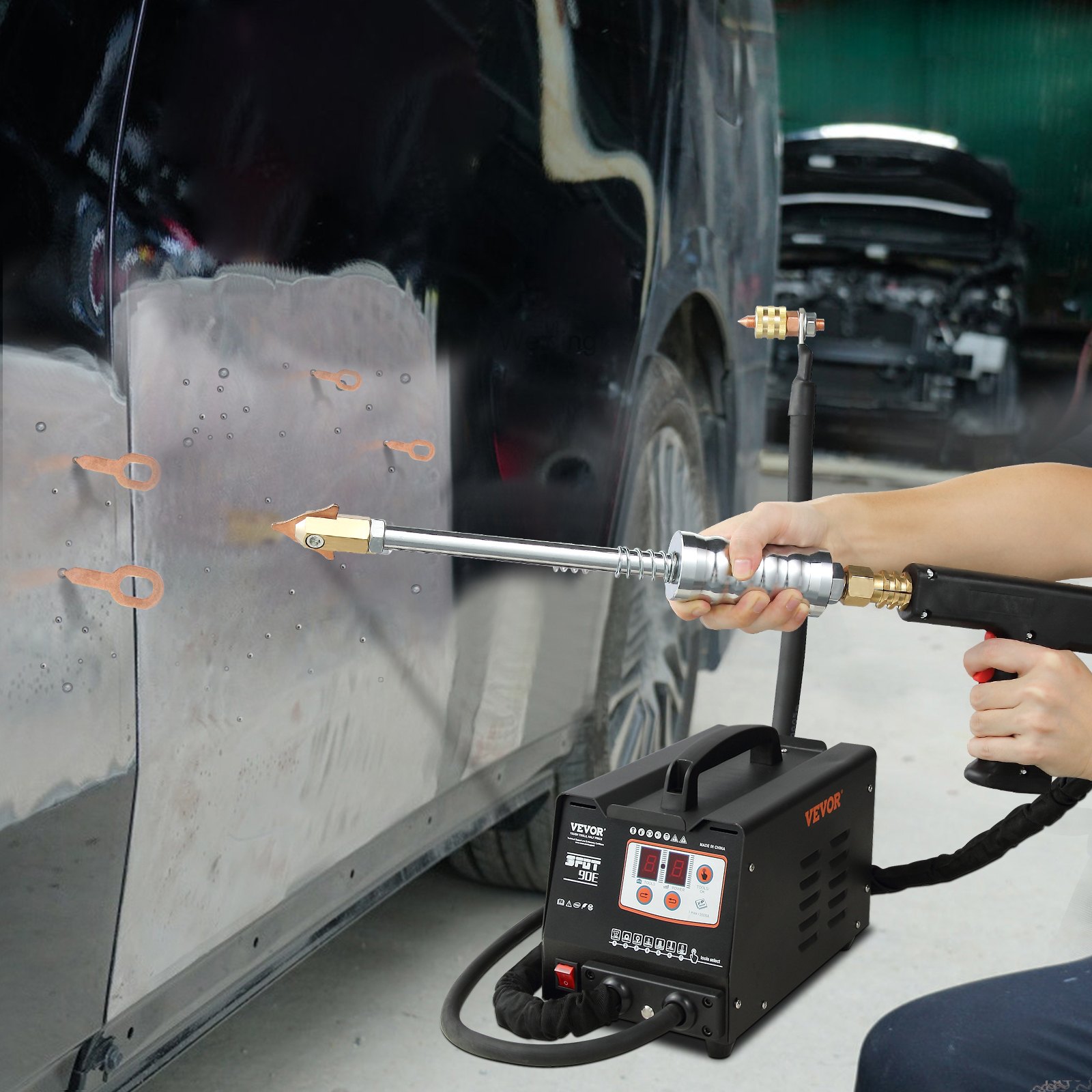 Stud Welder Dent Repair Kit, Spot Welding Machine with Slide Hammer Dent Puller, Professional Dent Removal Kit for Auto Body Dent Repair - Image 8