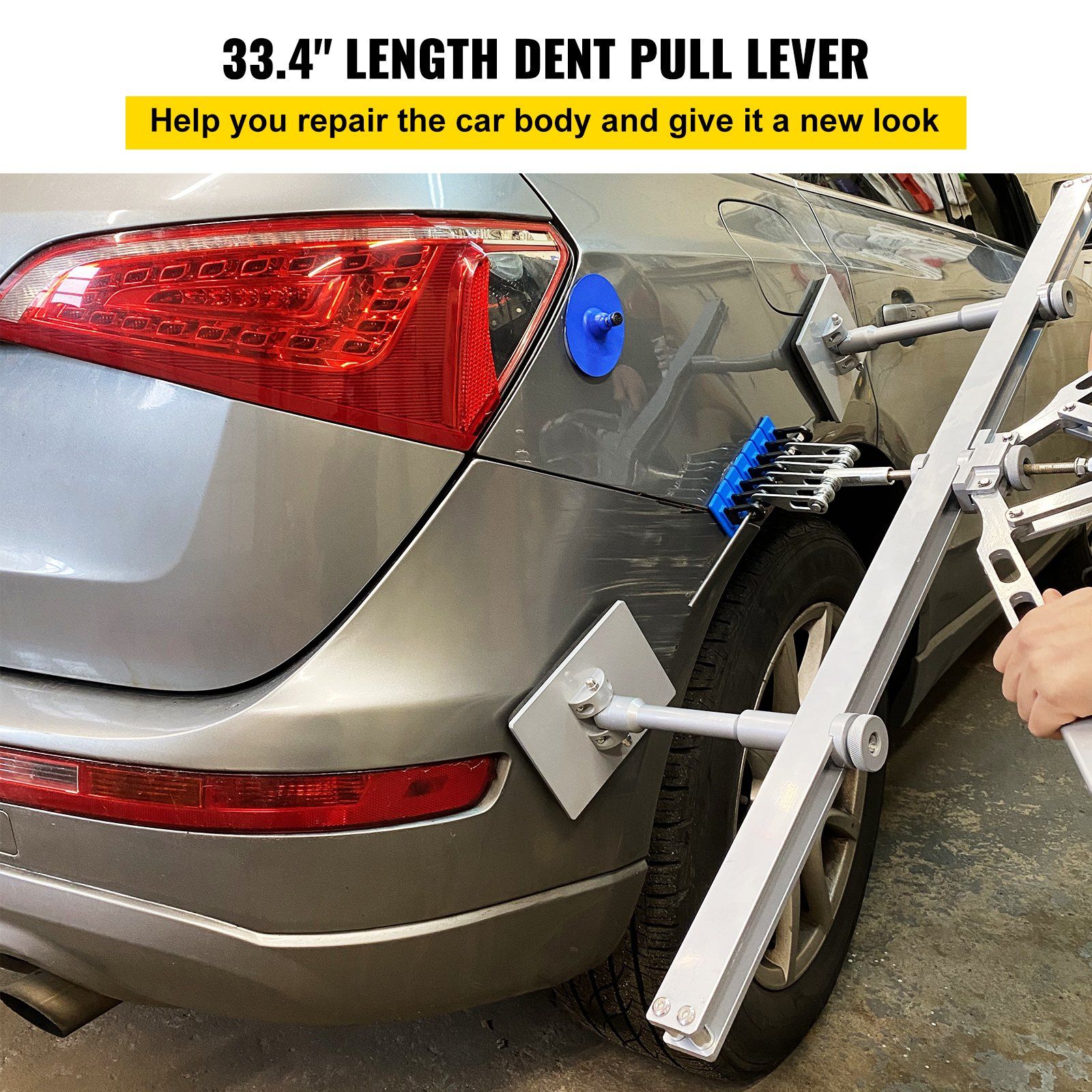 Car Dent Puller Kit, 85CM Dent Pull Lever 6 Claw Hook Accessories, Paintless Dent Removal Kit Dent Pull Lever Bar Kit for Auto Body Repair Door Dings and Hail Damage - Image 2