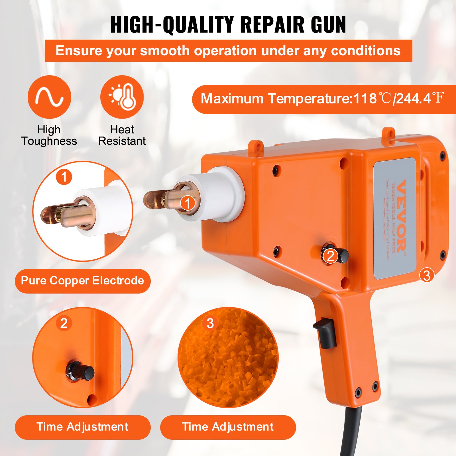 Stud Welder Kit, 1600A Stud Welder Dent Repair Kit, 800VA Spot Welder Stud, 220V Stud Gun Dent Puller Kit with Complete Accessories, Dent Welder Repair for Auto Body Repairing - Image 3