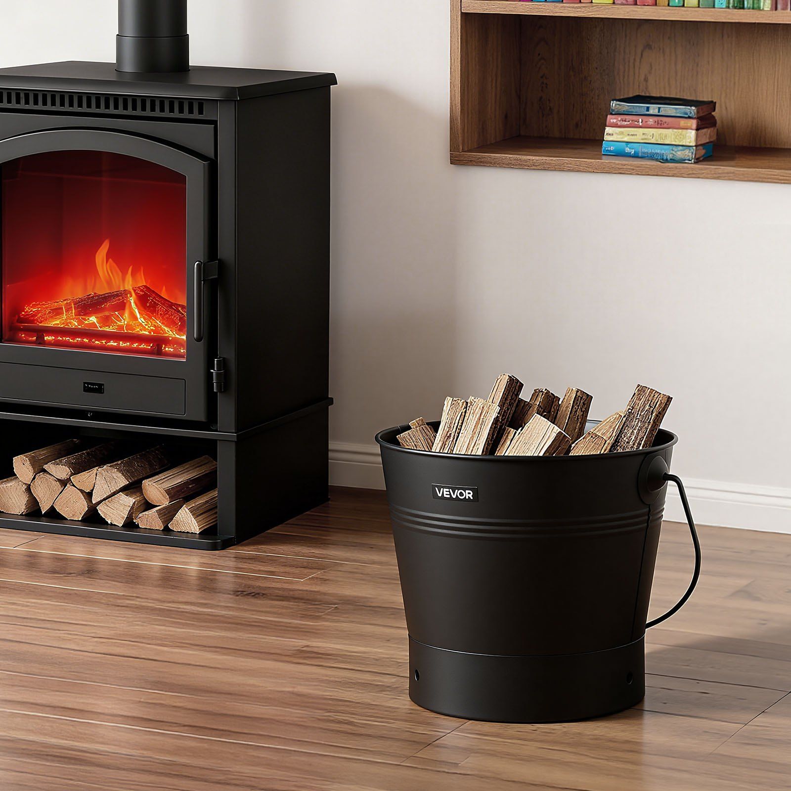 Ash Bucket, 4 PCS with Lid, Shovel, Broom and Gloves, Metal Fireplace Charcoal Bucket and Ash Can, 9.8L Large Capacity for Fireplace, Fire Pits, Wood Burning Stoves, Indoor and Outdoor - Image 8