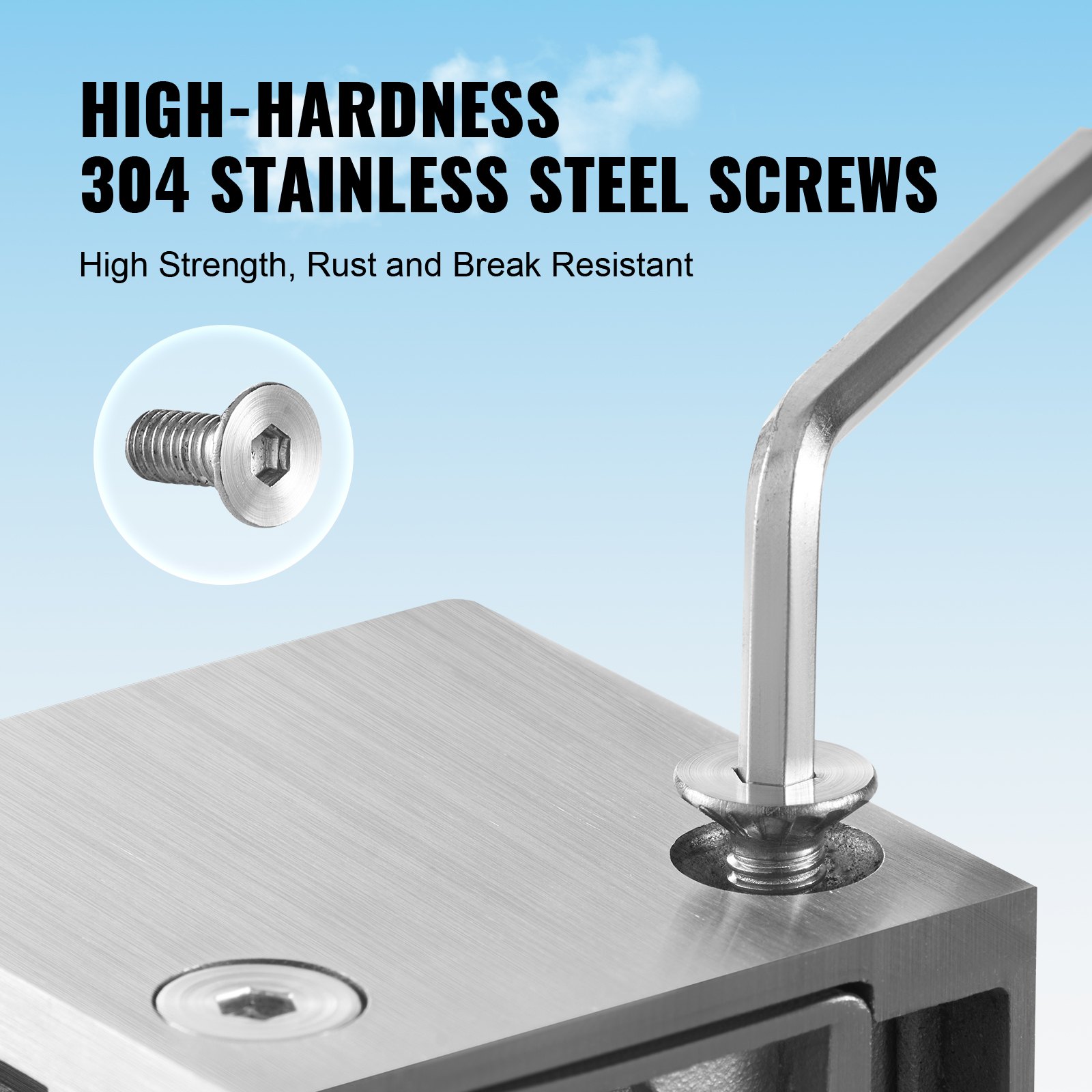 Glass Clamp, 4 PCS Square Glass Railing Bracket for 0.31 