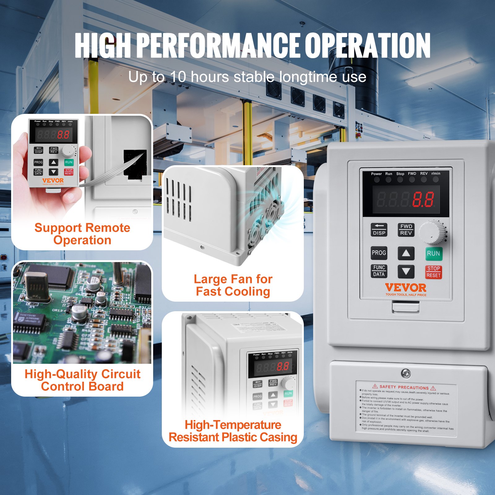 VFD 5HP, 4KW, 18A, 1 Phase 220V-240V Input to 3 Phase 220V-240V Output Variable Frequency Drive, 0-400Hz VFD for AC Motor Speed Control - Image 5