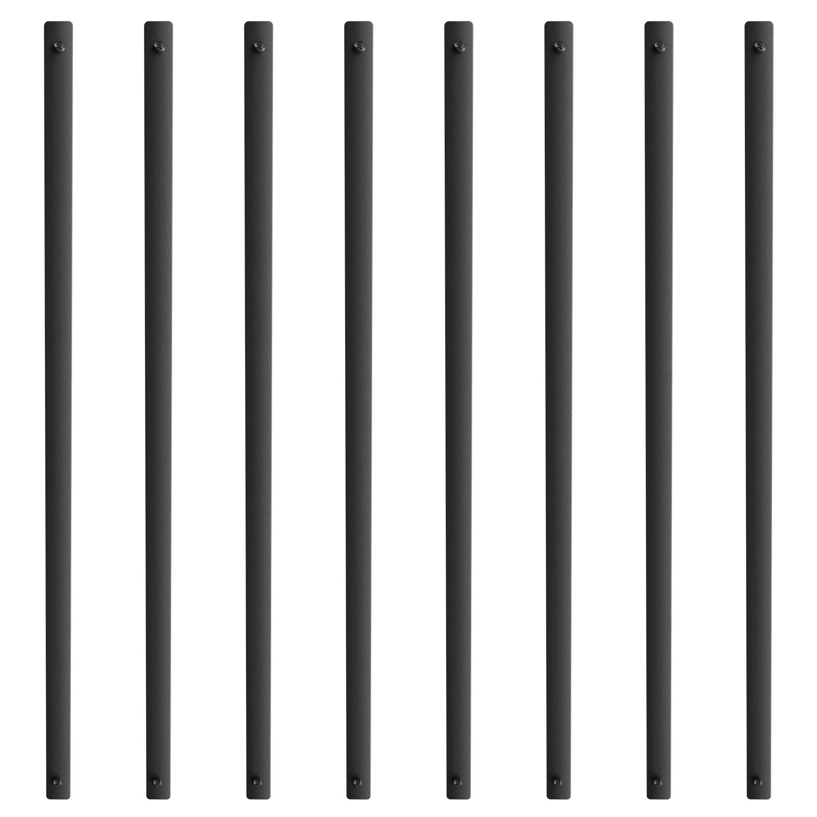 Staircase Metal Balusters, 38'' x 1'' Flat Aluminum Alloy Decorative Banister Spindles, 72 Pack Deck Baluster with Screws, Classic Hollow Deck Railing Satin Black Powder Coated for Porch - Image 1