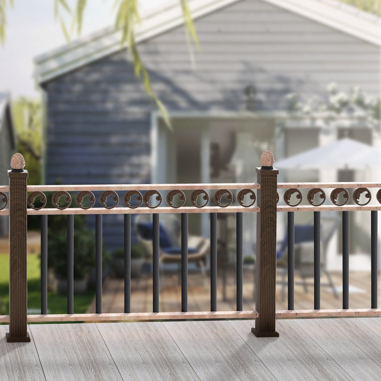 Staircase Metal Balusters, 38'' x 1'' Flat Aluminum Alloy Decorative Banister Spindles, 72 Pack Deck Baluster with Screws, Classic Hollow Deck Railing Satin Black Powder Coated for Porch - Image 8